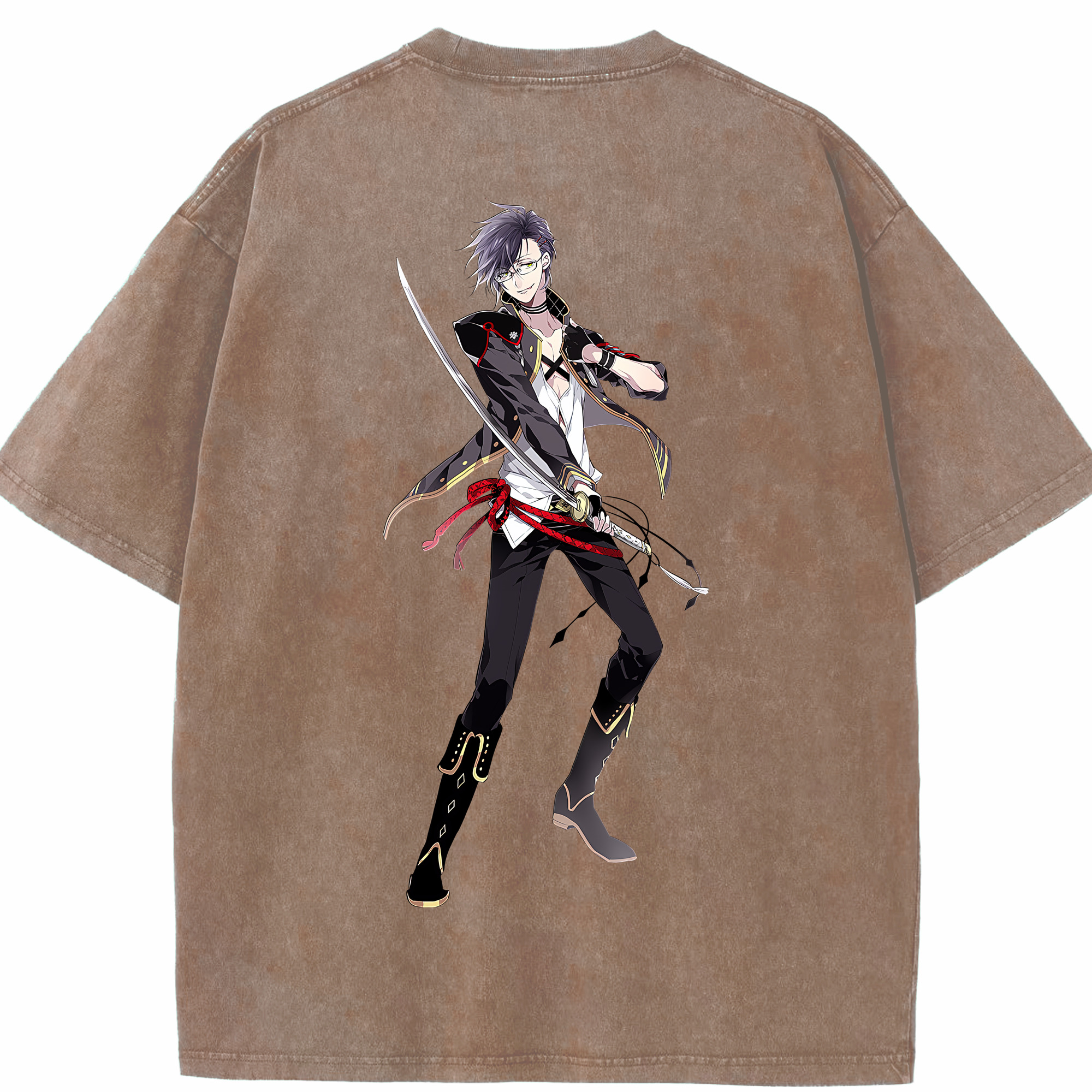（画像用） 刀剣乱舞 Touken Ranbu 綿100% ヴィンテージ風 半袖Tシャツ（背面プリント）