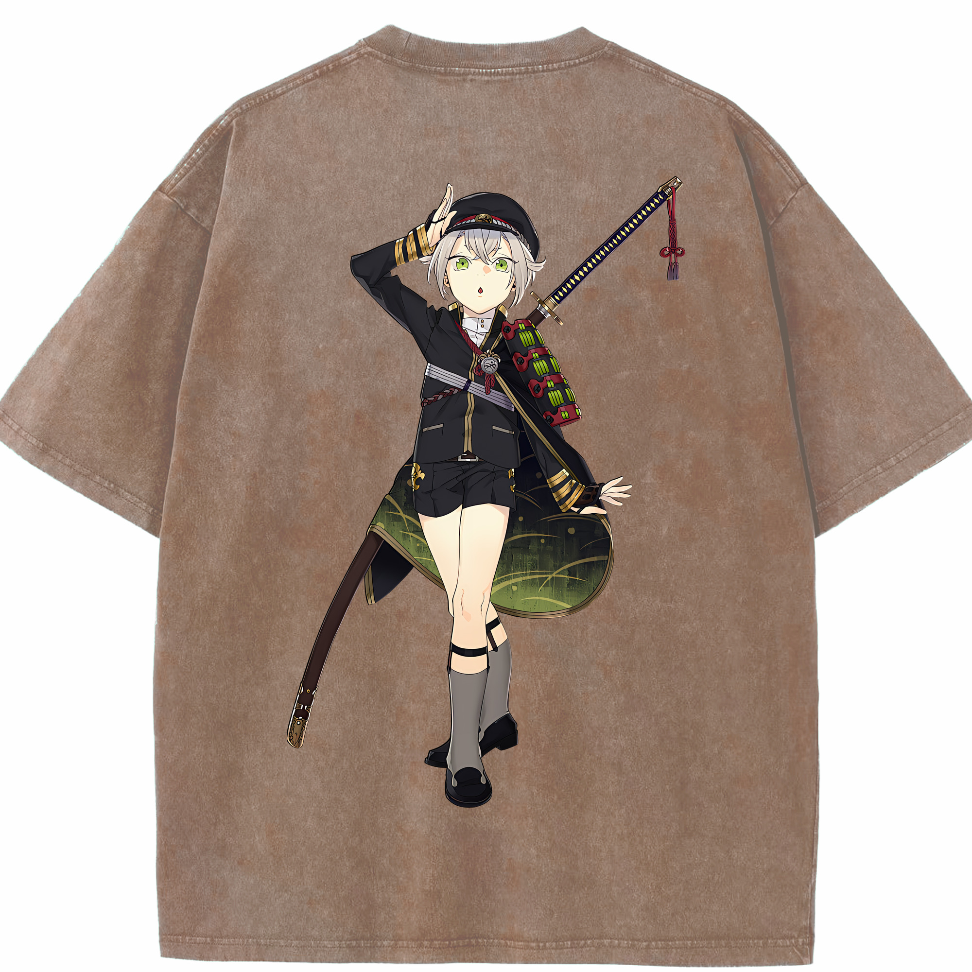 （画像用） 刀剣乱舞 Touken Ranbu 綿100% ヴィンテージ風 半袖Tシャツ（背面プリント）