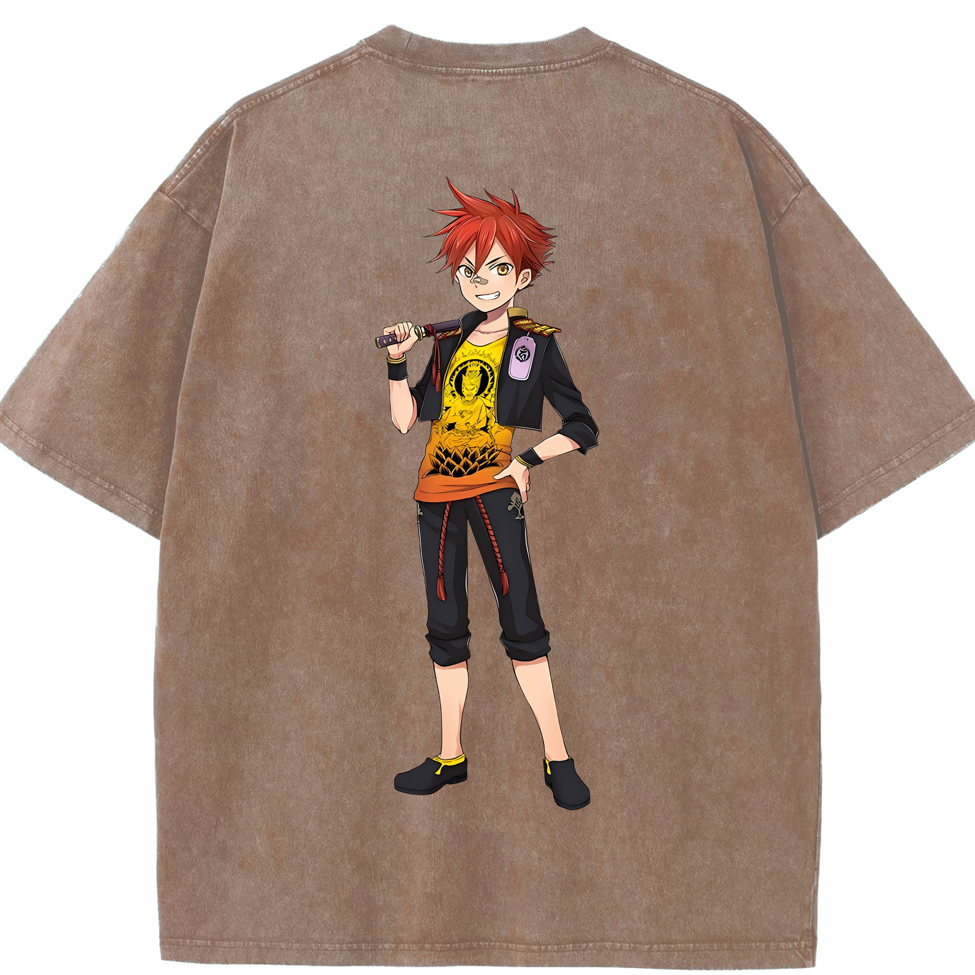 （画像用） 刀剣乱舞 Touken Ranbu 綿100% ヴィンテージ風 半袖Tシャツ（背面プリント）