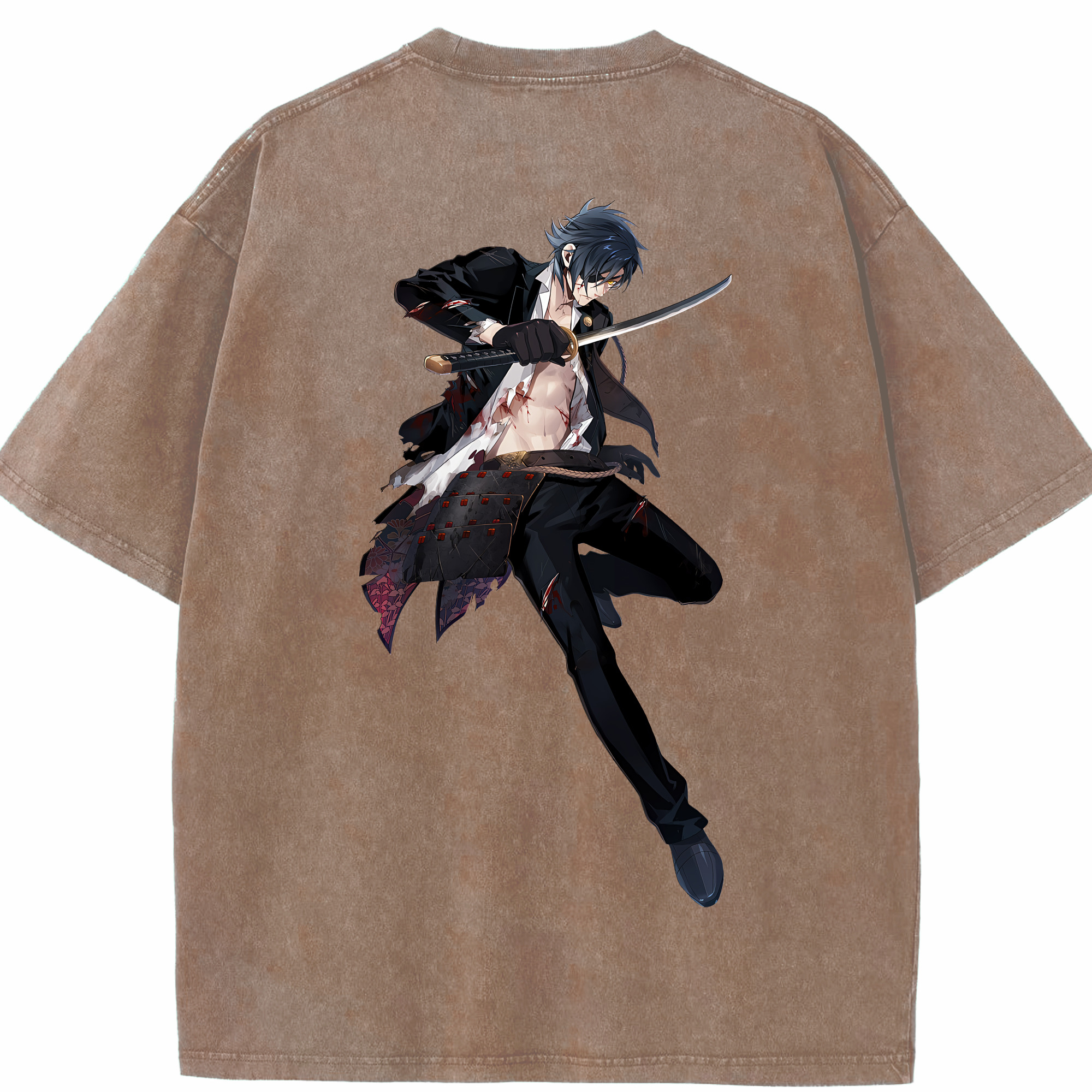 （画像用） 刀剣乱舞 Touken Ranbu 綿100% ヴィンテージ風 半袖Tシャツ（背面プリント）