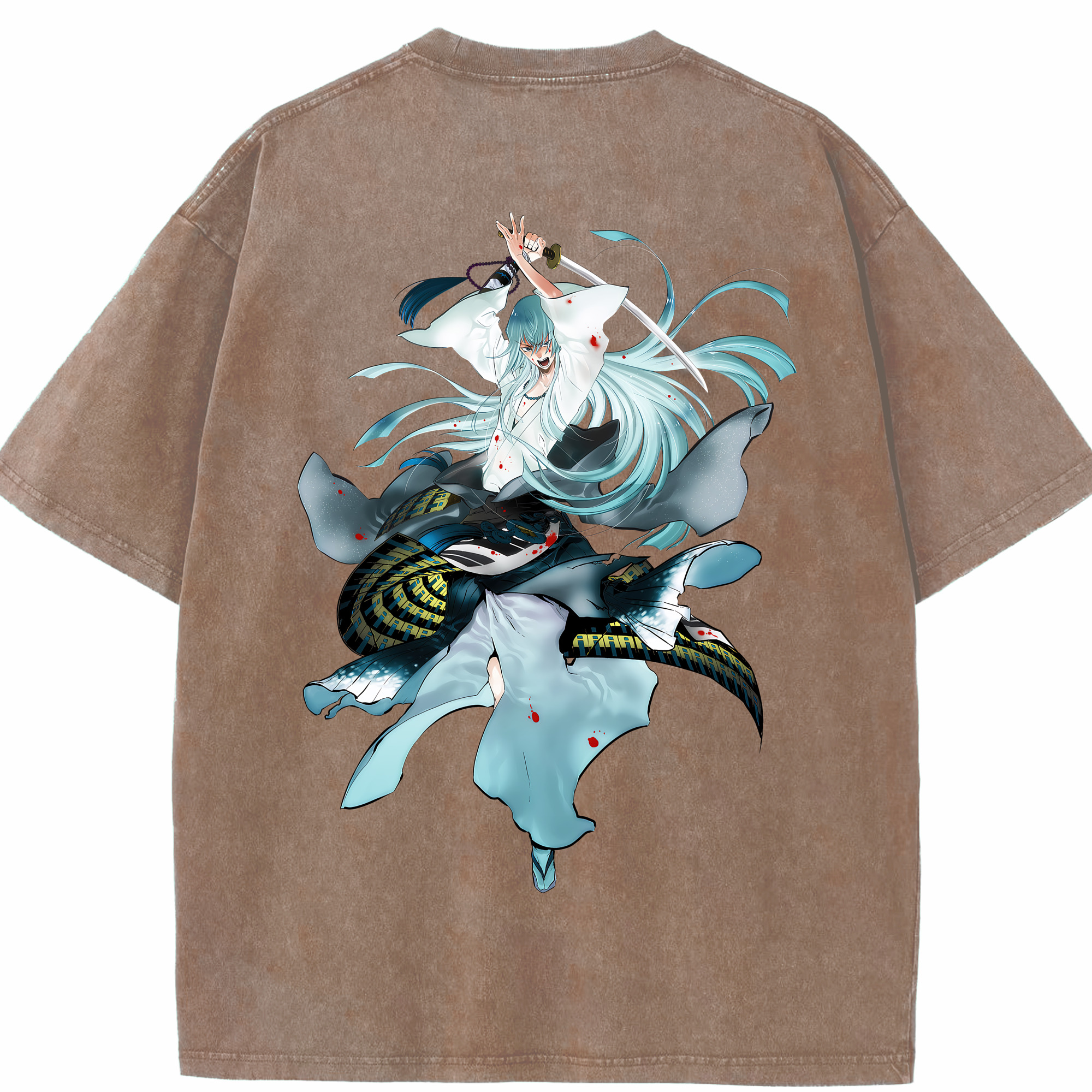 （画像用） 刀剣乱舞 Touken Ranbu 綿100% ヴィンテージ風 半袖Tシャツ（背面プリント）