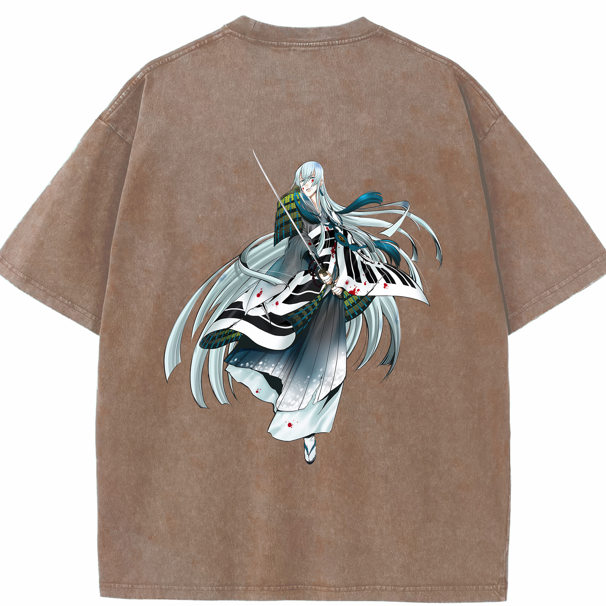 （画像用） 刀剣乱舞 Touken Ranbu 綿100% ヴィンテージ風 半袖Tシャツ（背面プリント）