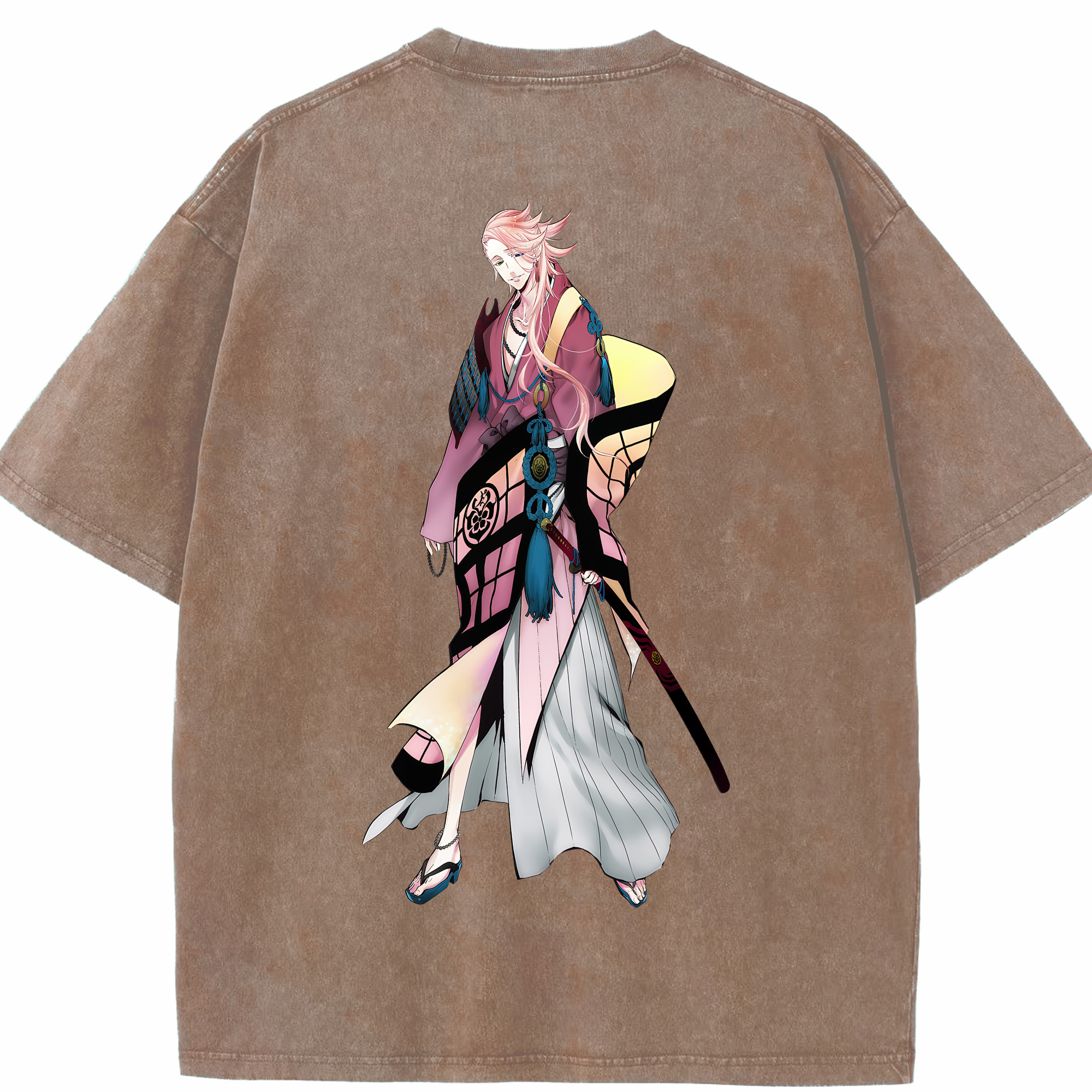 （画像用） 刀剣乱舞 Touken Ranbu 綿100% ヴィンテージ風 半袖Tシャツ（背面プリント）