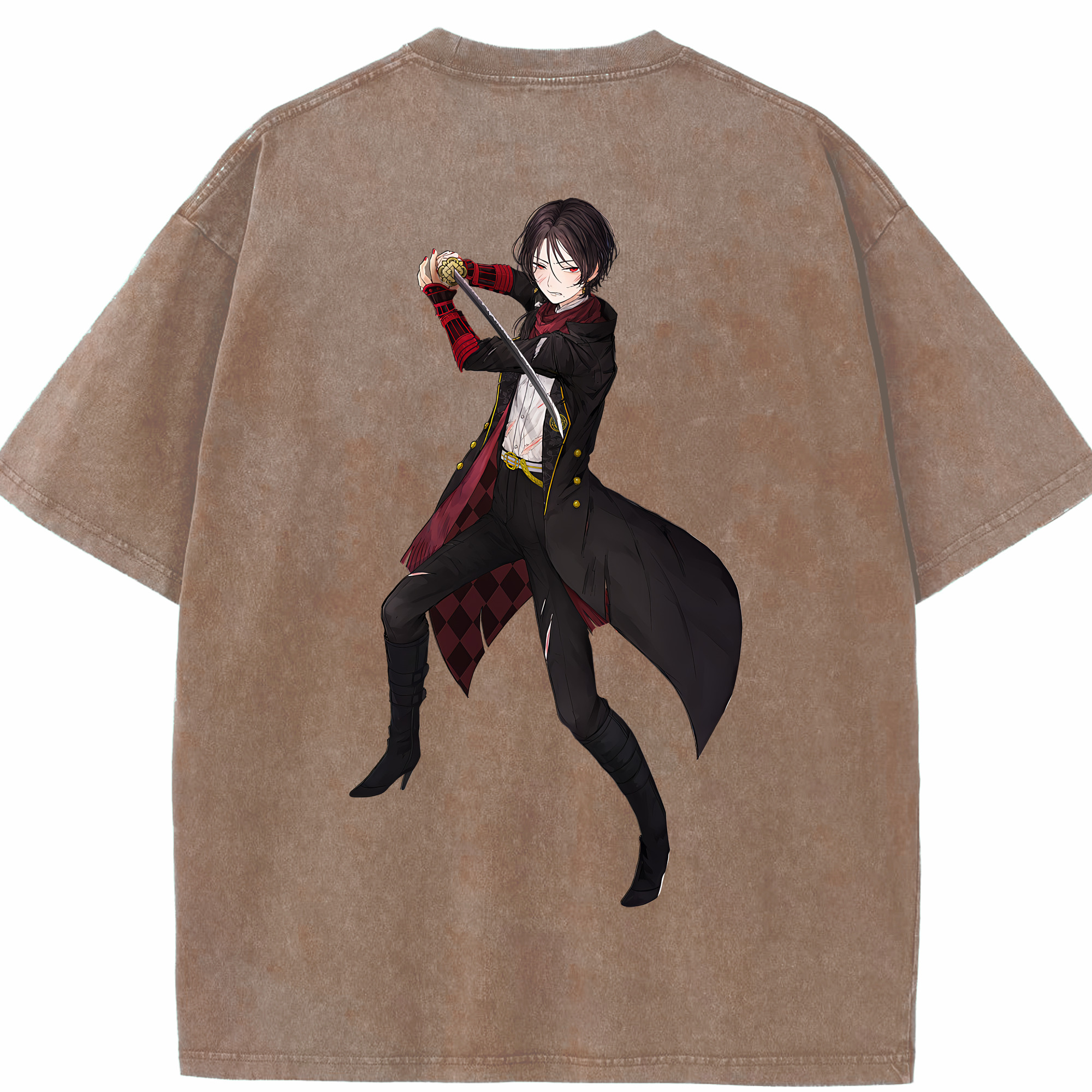 （画像用） 刀剣乱舞 Touken Ranbu 綿100% ヴィンテージ風 半袖Tシャツ（背面プリント）