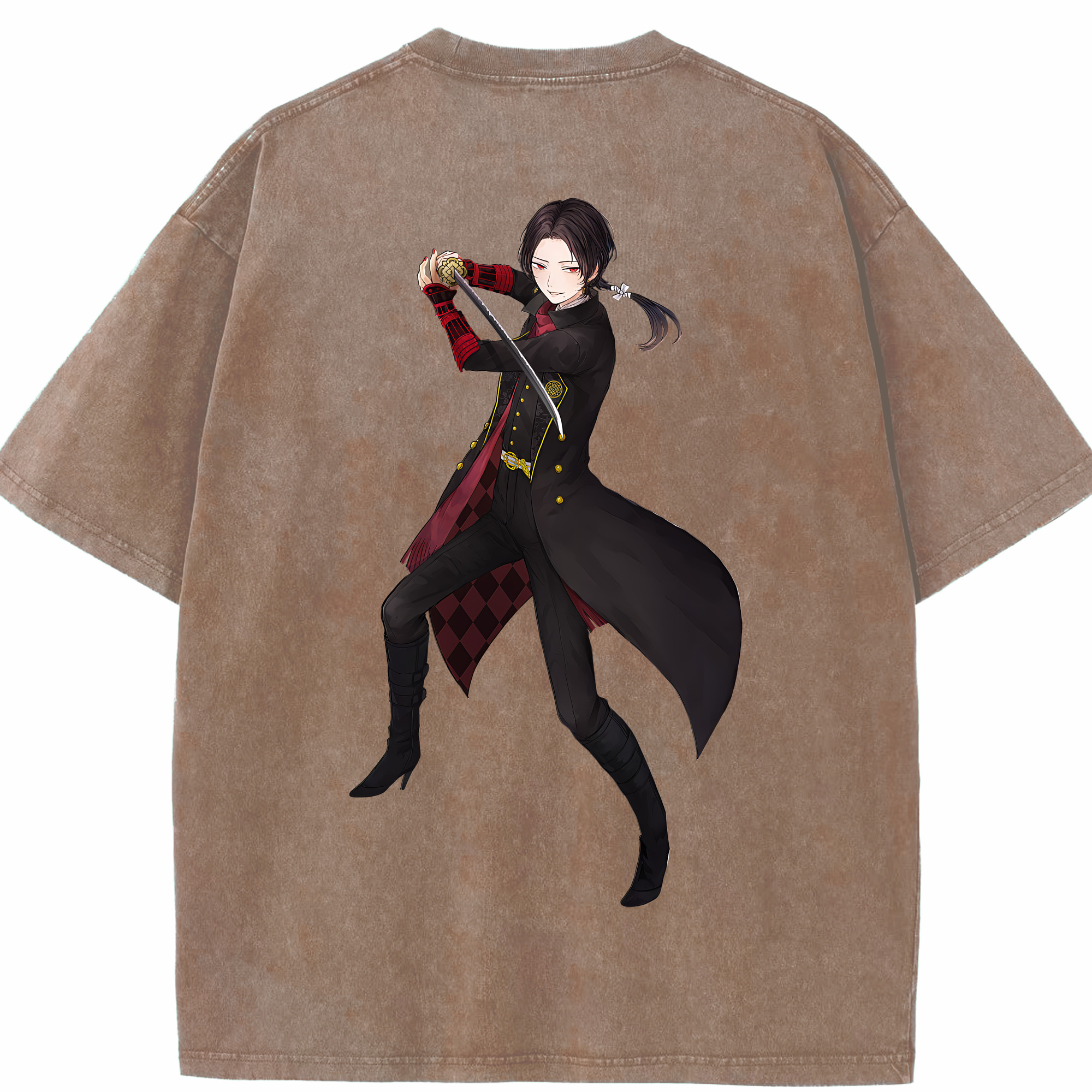 （画像用） 刀剣乱舞 Touken Ranbu 綿100% ヴィンテージ風 半袖Tシャツ（背面プリント）