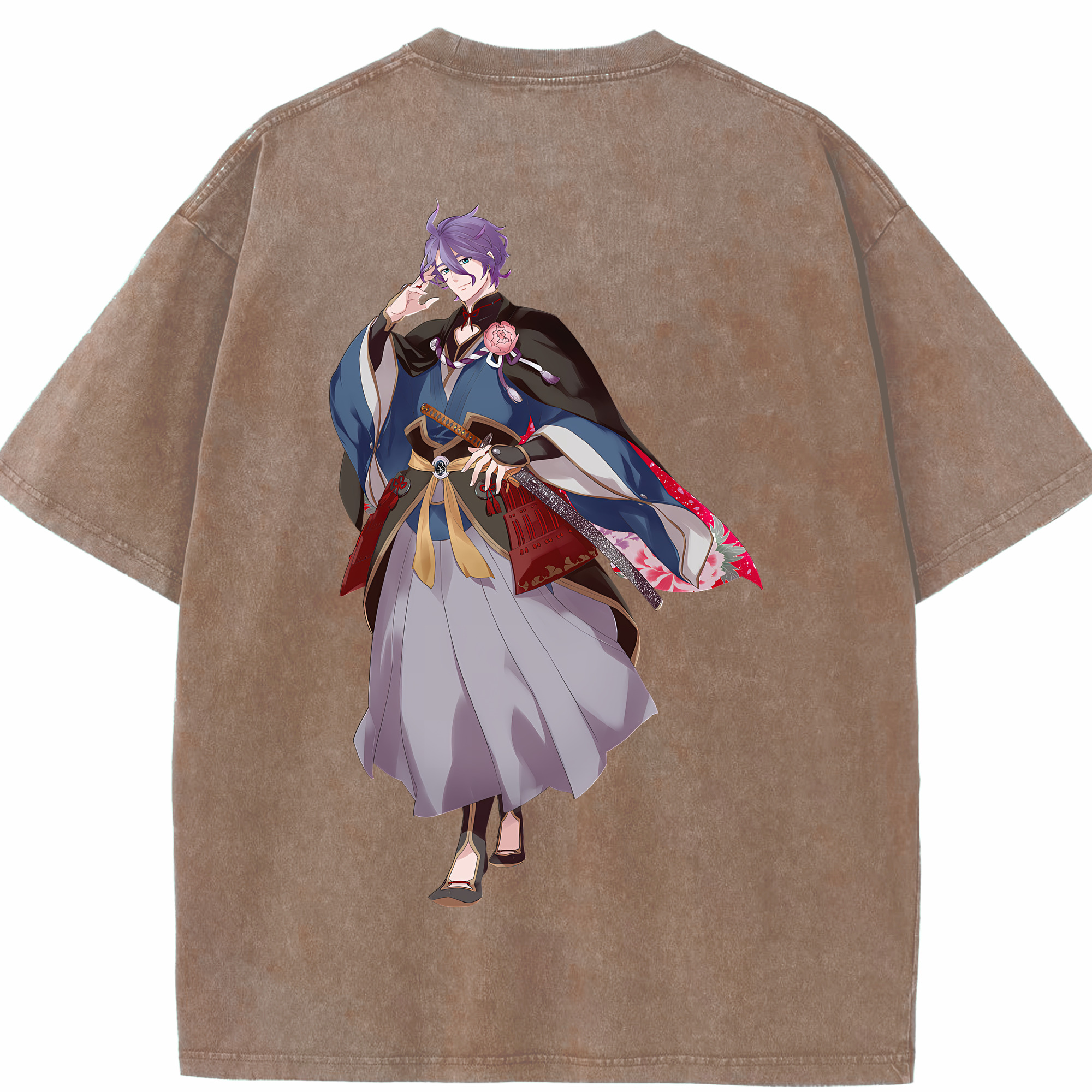 （画像用） 刀剣乱舞 Touken Ranbu 綿100% ヴィンテージ風 半袖Tシャツ（背面プリント）