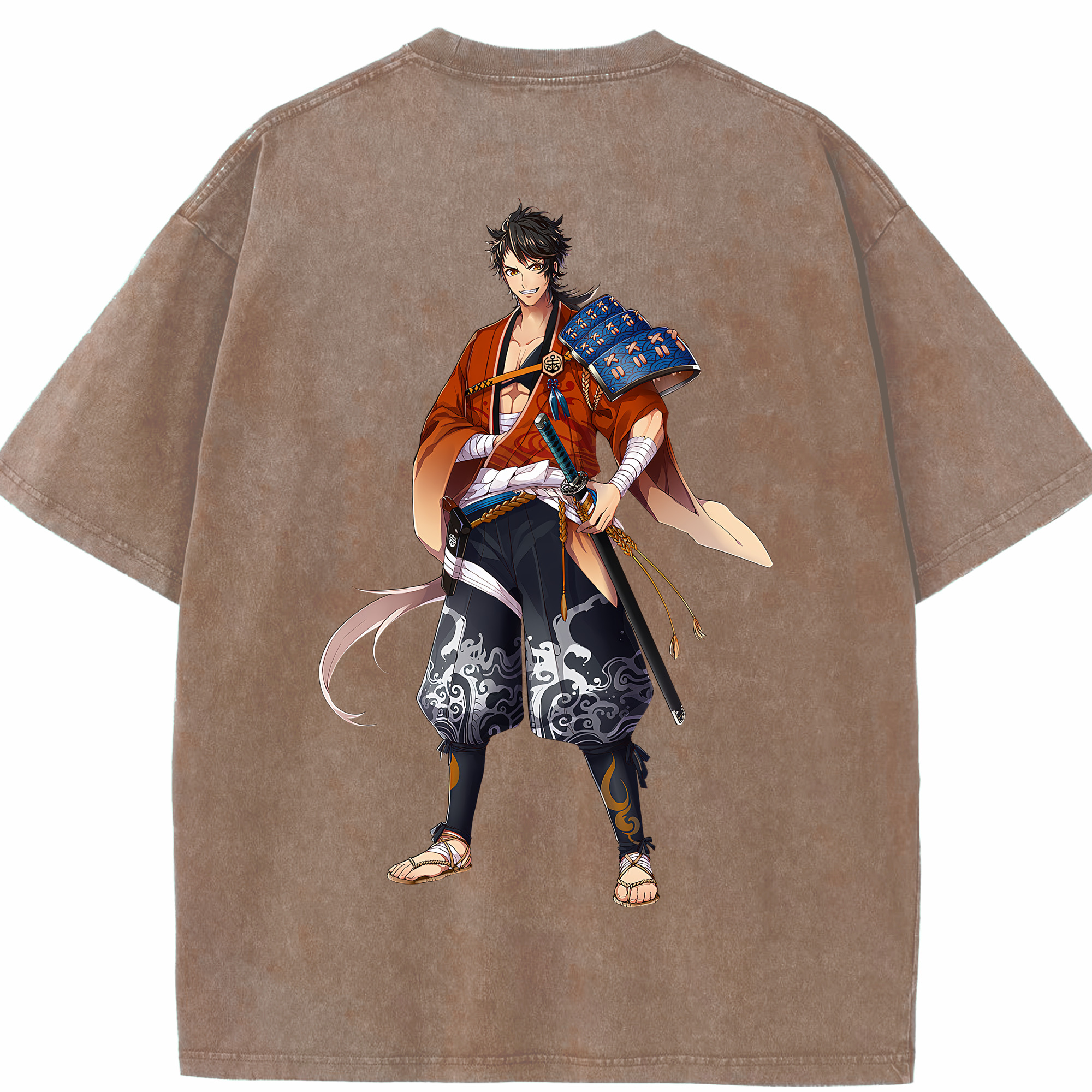 （画像用） 刀剣乱舞 Touken Ranbu 綿100% ヴィンテージ風 半袖Tシャツ（背面プリント）