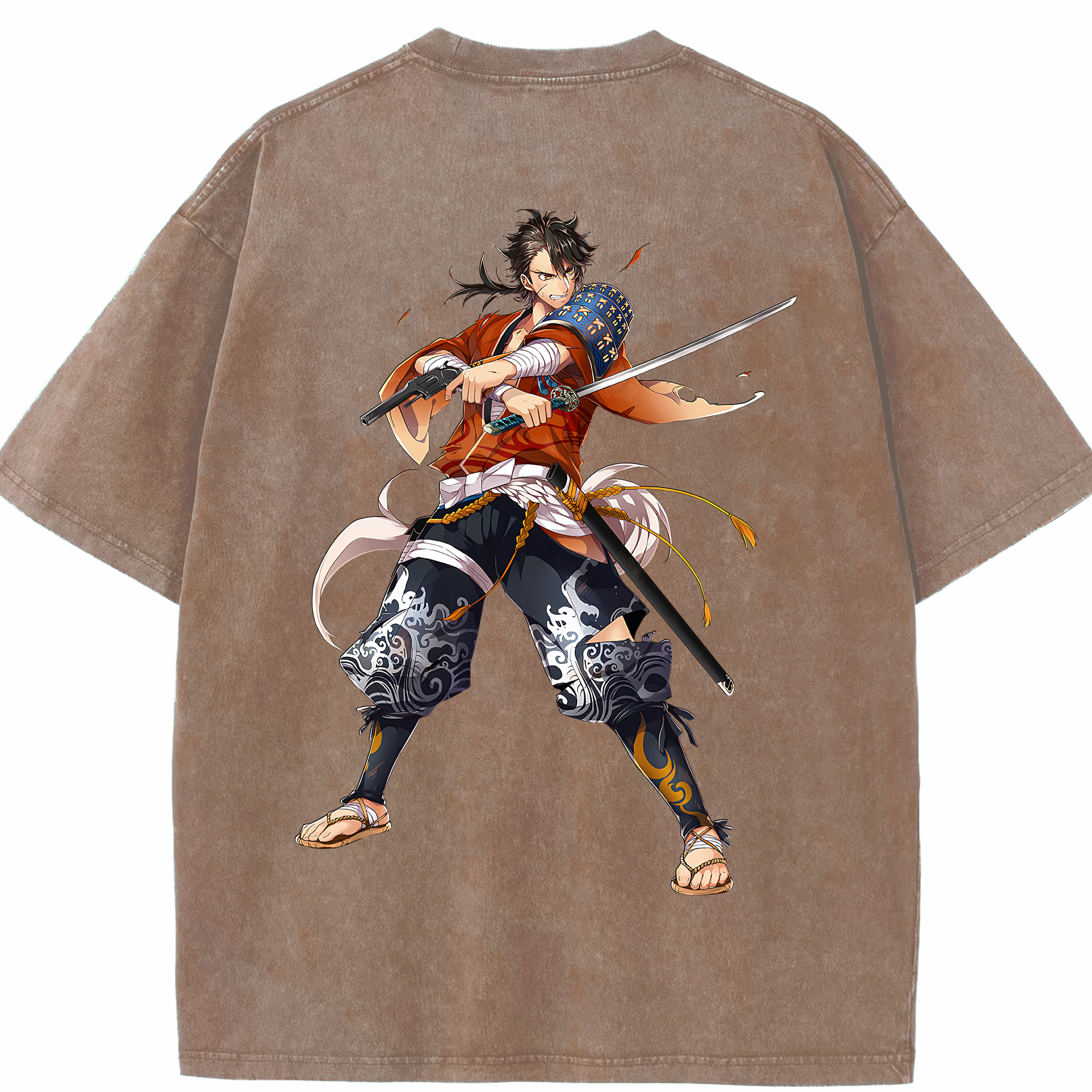 （画像用） 刀剣乱舞 Touken Ranbu 綿100% ヴィンテージ風 半袖Tシャツ（背面プリント）