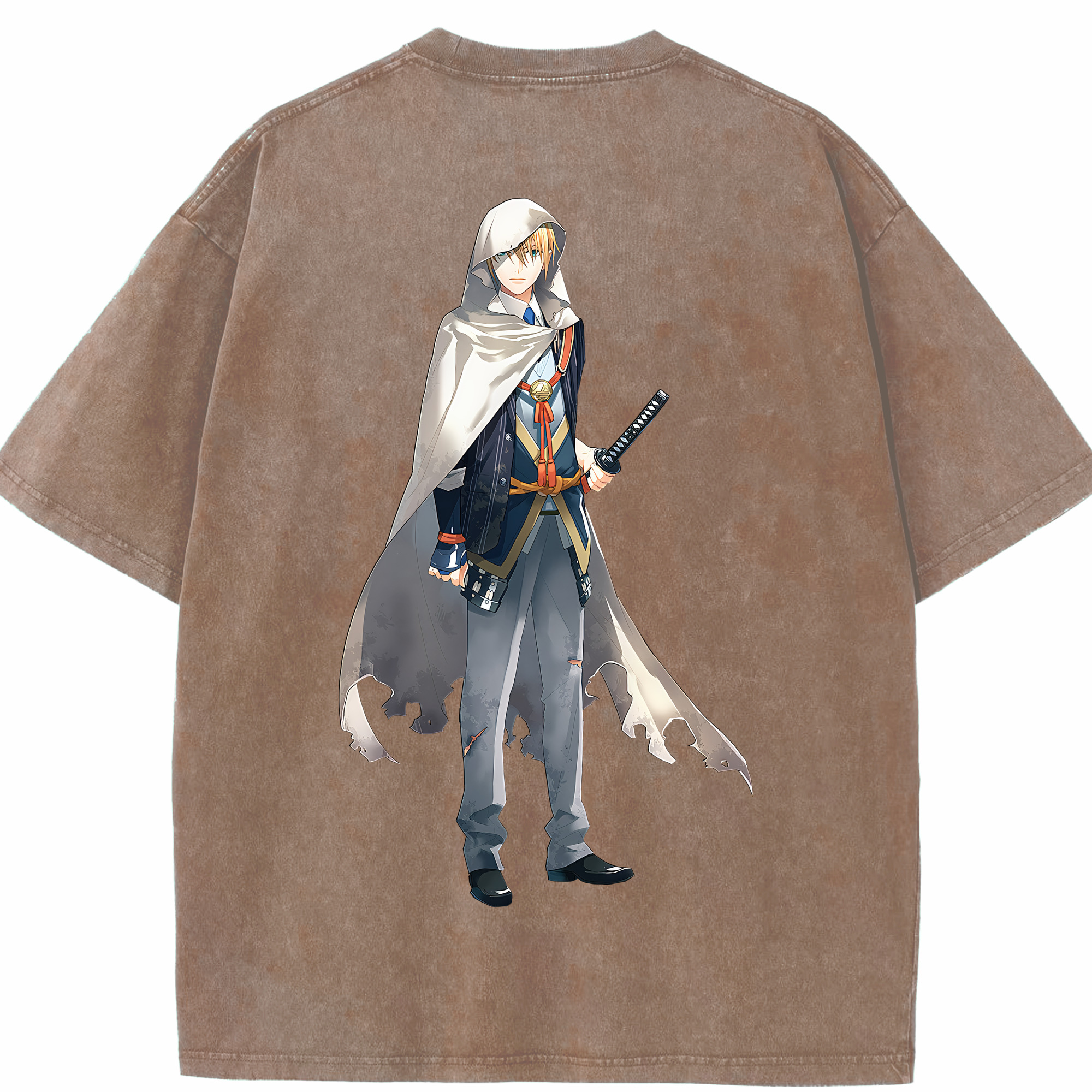 （画像用） 刀剣乱舞 Touken Ranbu 綿100% ヴィンテージ風 半袖Tシャツ（背面プリント）