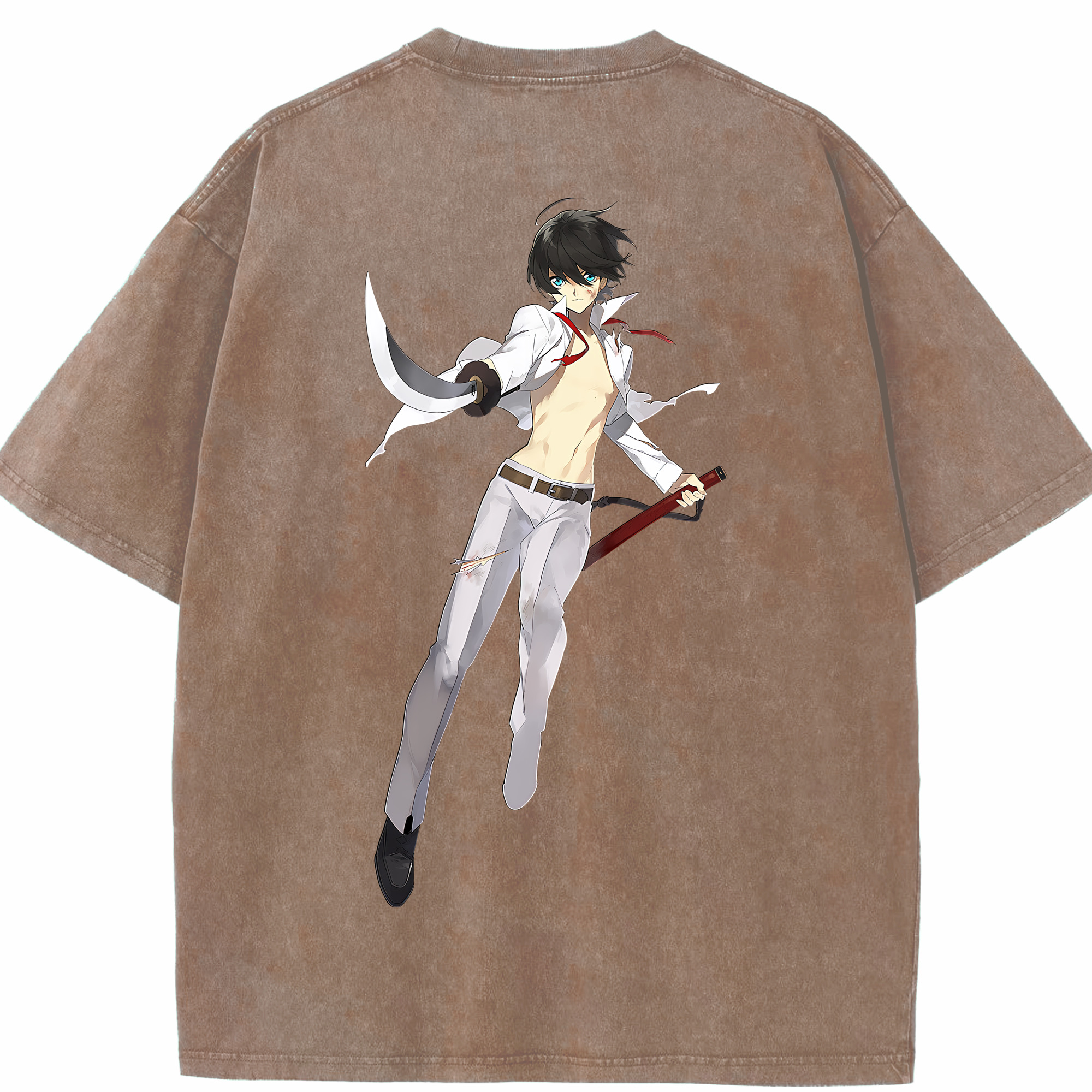 （画像用） 刀剣乱舞 Touken Ranbu 綿100% ヴィンテージ風 半袖Tシャツ（背面プリント）