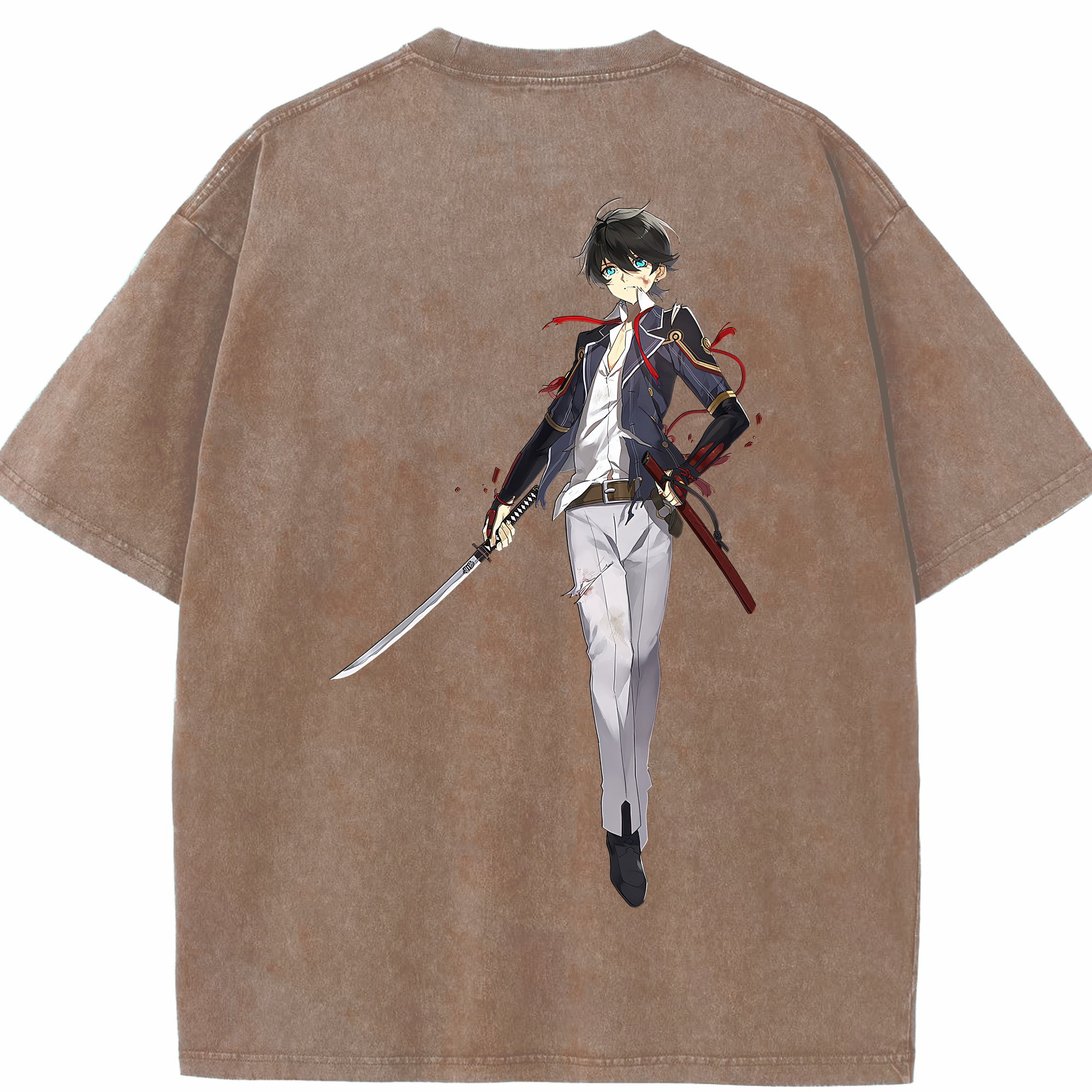 （画像用） 刀剣乱舞 Touken Ranbu 綿100% ヴィンテージ風 半袖Tシャツ（背面プリント）