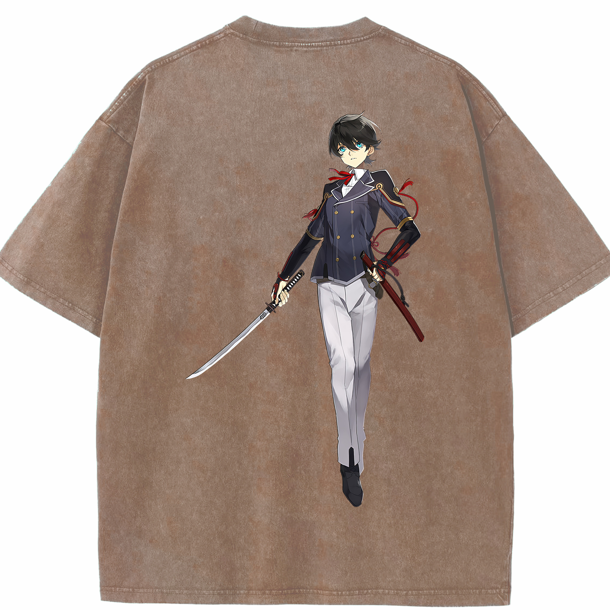（画像用） 刀剣乱舞 Touken Ranbu 綿100% ヴィンテージ風 半袖Tシャツ（背面プリント）