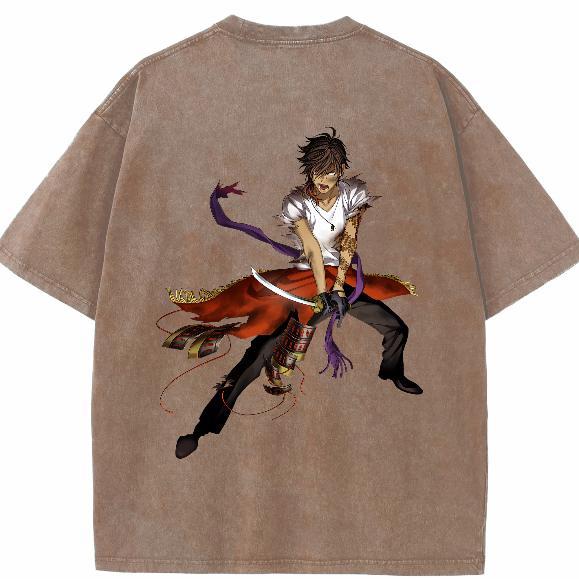 （画像用） 刀剣乱舞 Touken Ranbu 綿100% ヴィンテージ風 半袖Tシャツ（背面プリント）