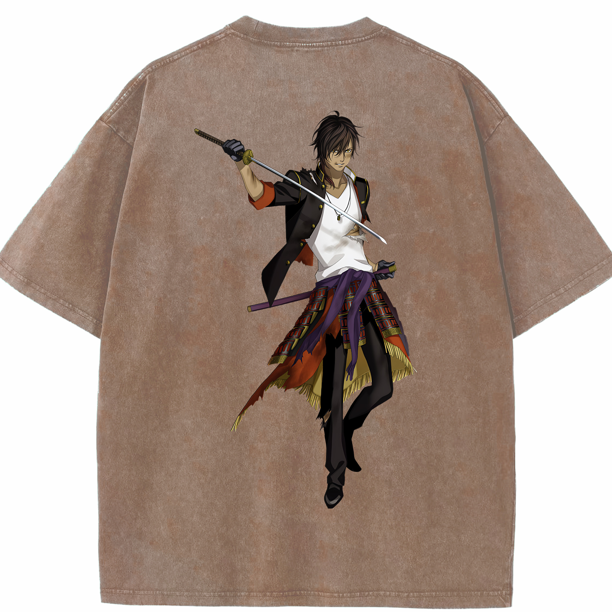 （画像用） 刀剣乱舞 Touken Ranbu 綿100% ヴィンテージ風 半袖Tシャツ（背面プリント）