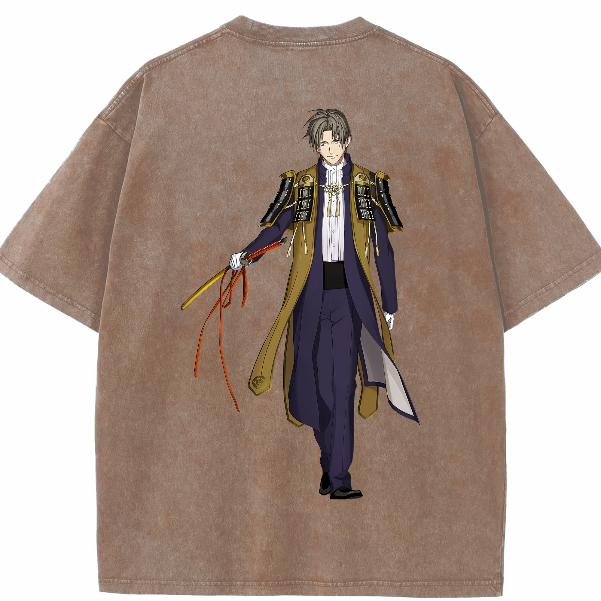 （画像用） 刀剣乱舞 Touken Ranbu 綿100% ヴィンテージ風 半袖Tシャツ（背面プリント）