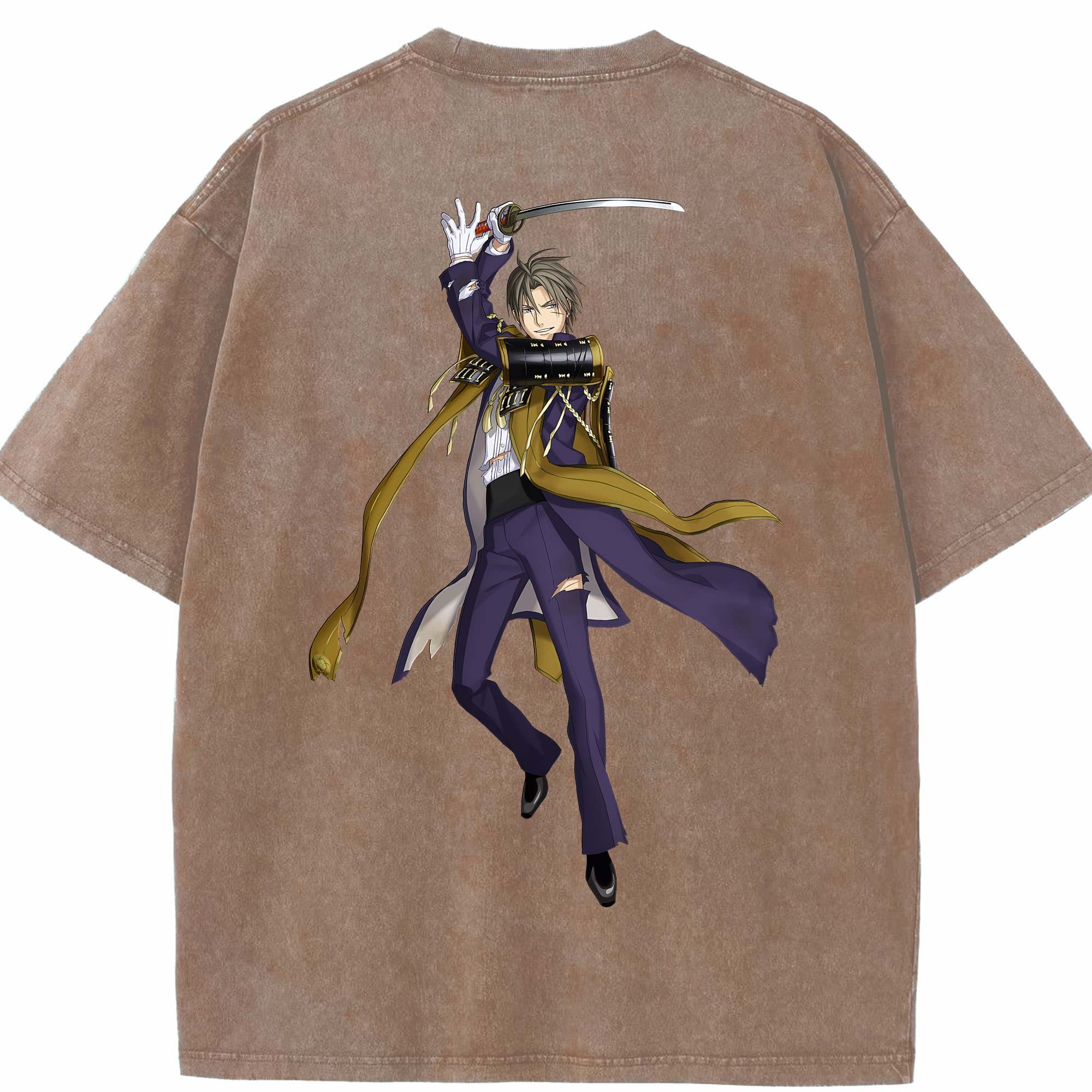 （画像用） 刀剣乱舞 Touken Ranbu 綿100% ヴィンテージ風 半袖Tシャツ（背面プリント）
