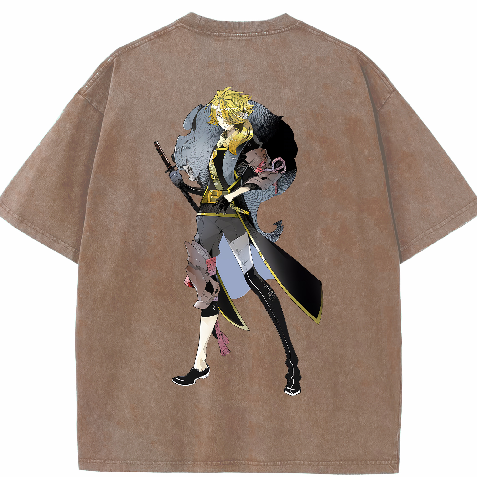 （画像用） 刀剣乱舞 Touken Ranbu 綿100% ヴィンテージ風 半袖Tシャツ（背面プリント）