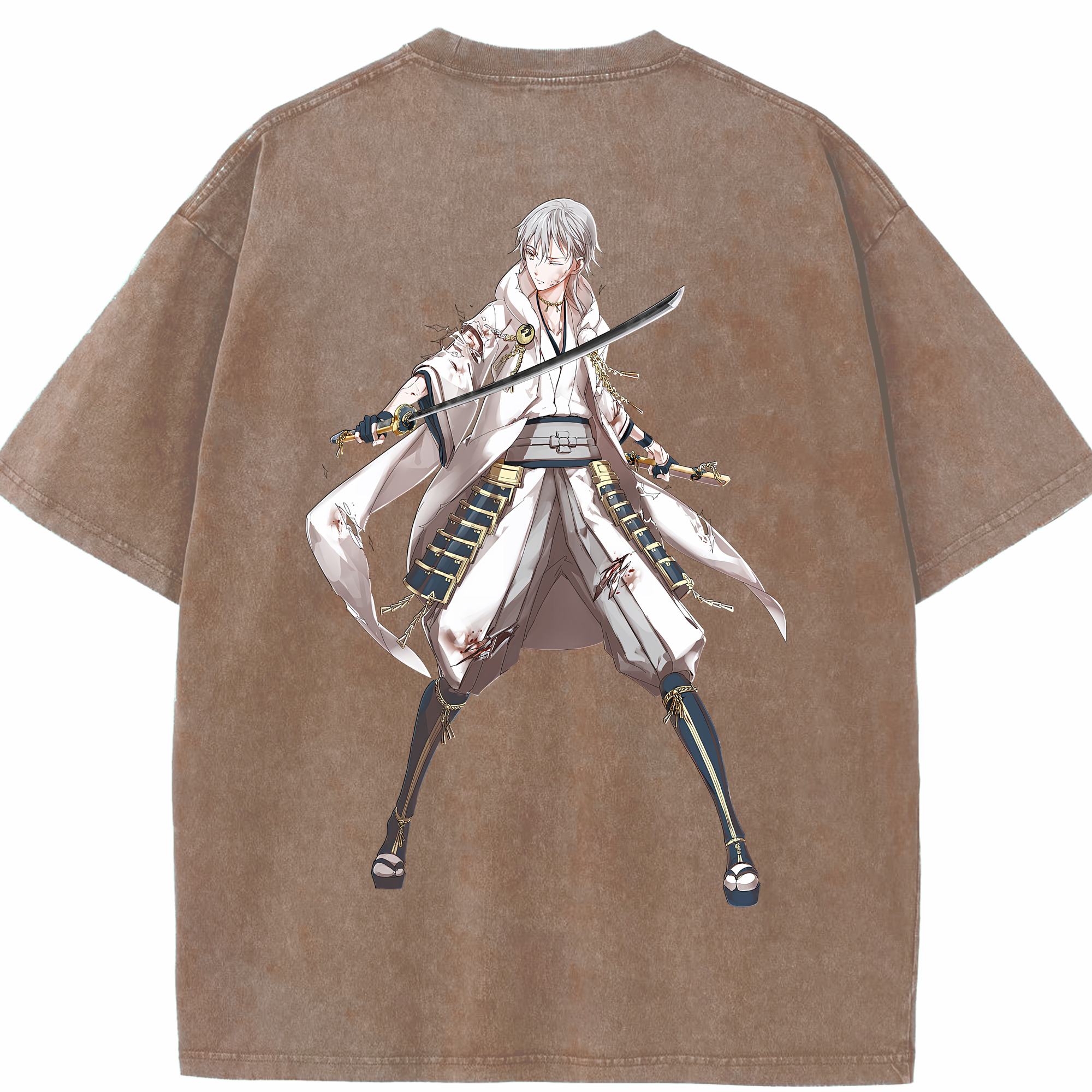 （画像用） 刀剣乱舞 Touken Ranbu 綿100% ヴィンテージ風 半袖Tシャツ（背面プリント）