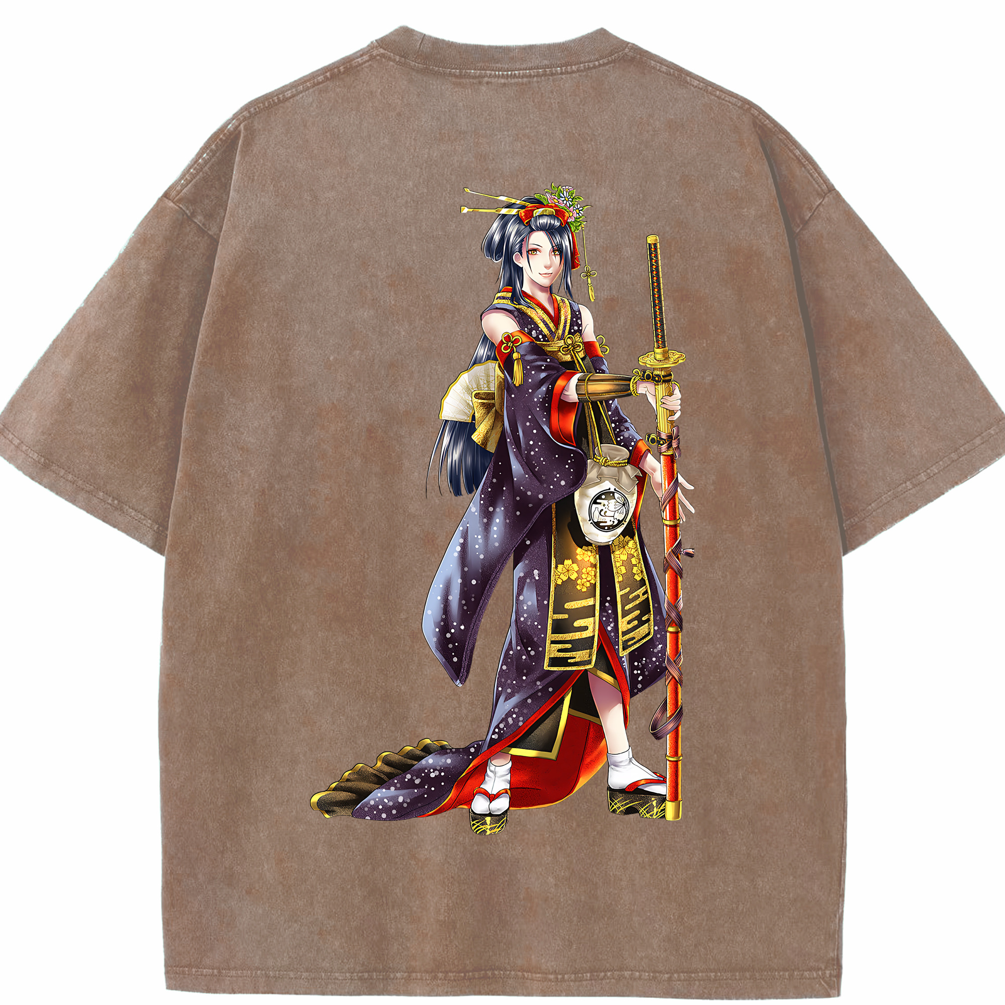 （画像用） 刀剣乱舞 Touken Ranbu 綿100% ヴィンテージ風 半袖Tシャツ（背面プリント）