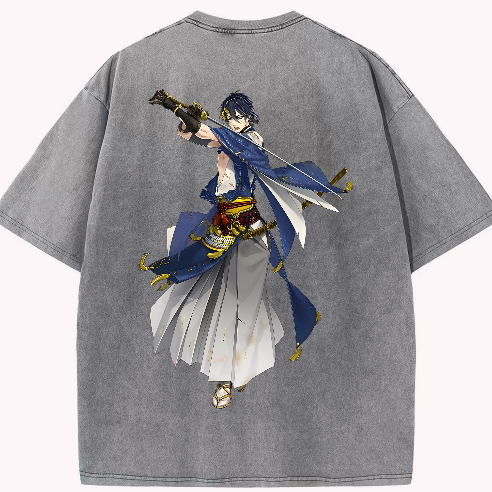 （画像用） 刀剣乱舞 Touken Ranbu 綿100% ヴィンテージ風 半袖Tシャツ（背面プリント）