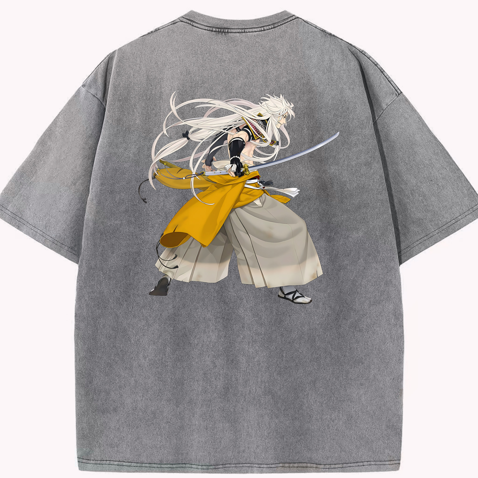 （画像用） 刀剣乱舞 Touken Ranbu 綿100% ヴィンテージ風 半袖Tシャツ（背面プリント）