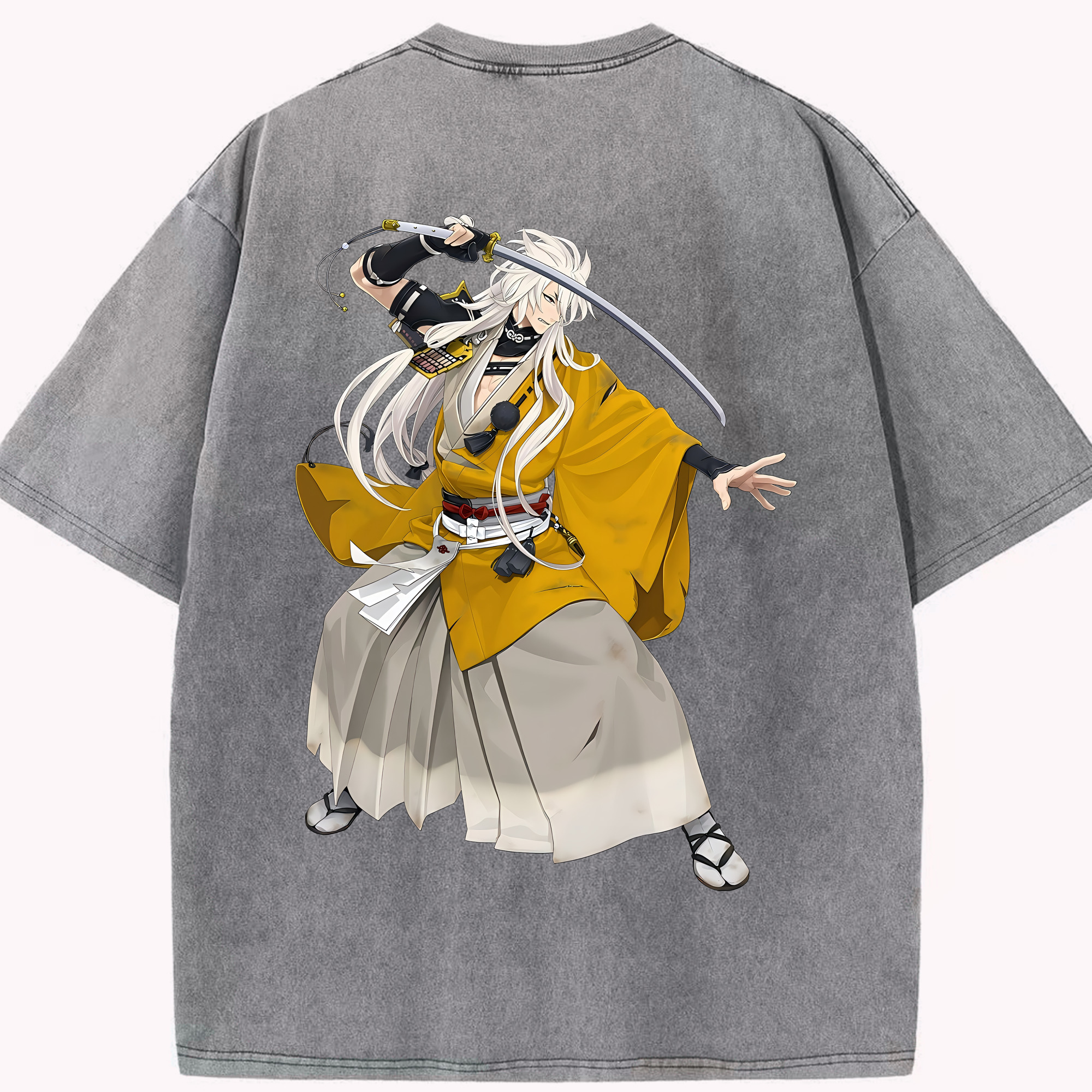 （画像用） 刀剣乱舞 Touken Ranbu 綿100% ヴィンテージ風 半袖Tシャツ（背面プリント）