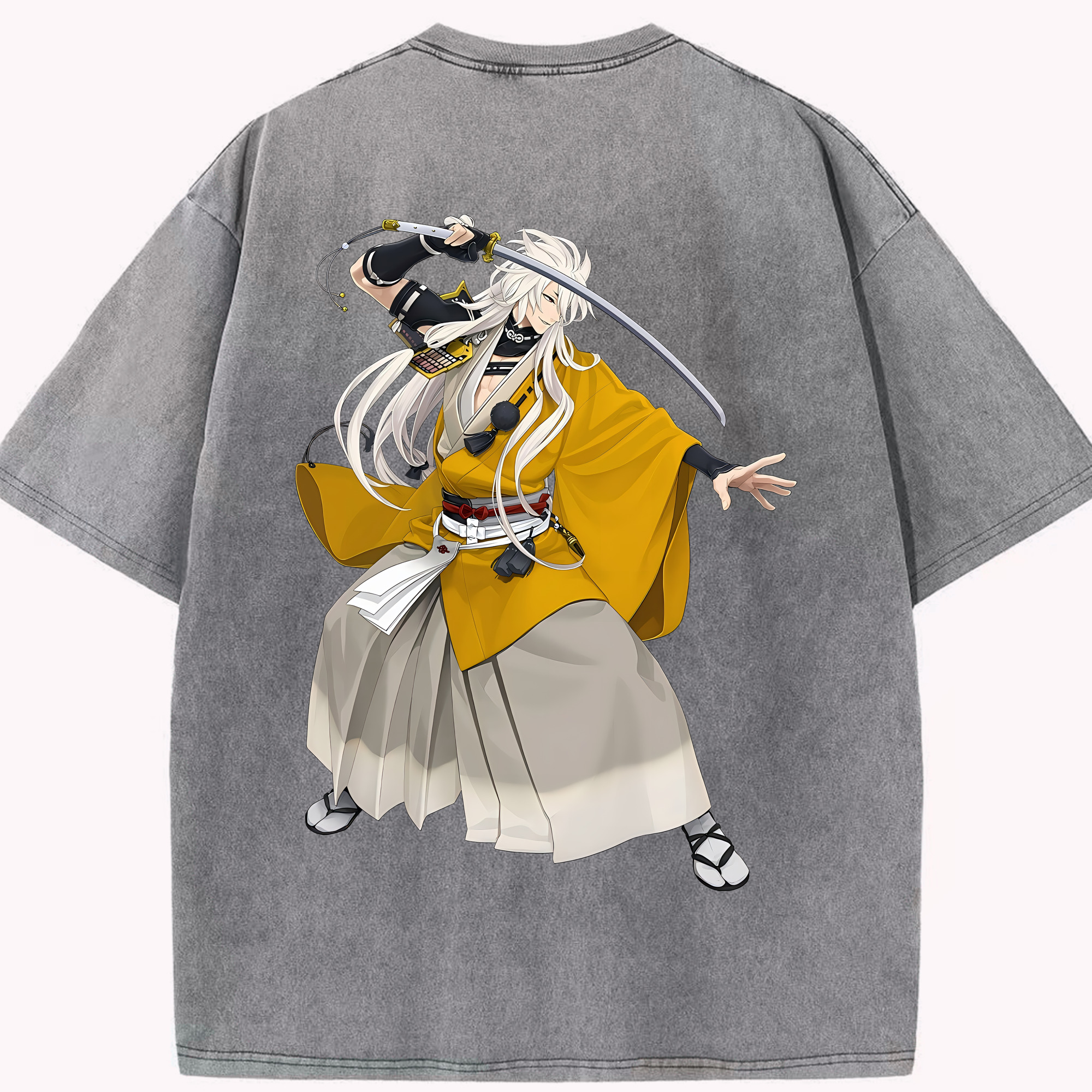 （画像用） 刀剣乱舞 Touken Ranbu 綿100% ヴィンテージ風 半袖Tシャツ（背面プリント）