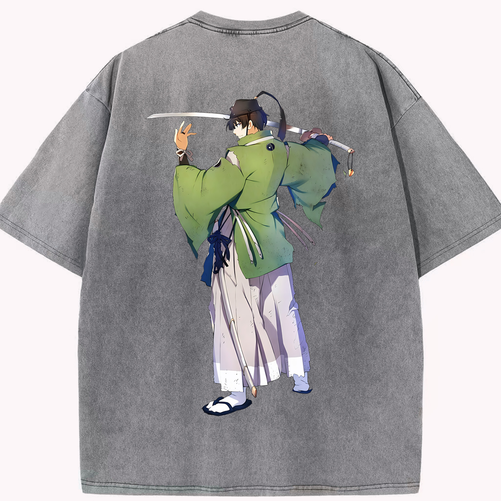 （画像用） 刀剣乱舞 Touken Ranbu 綿100% ヴィンテージ風 半袖Tシャツ（背面プリント）