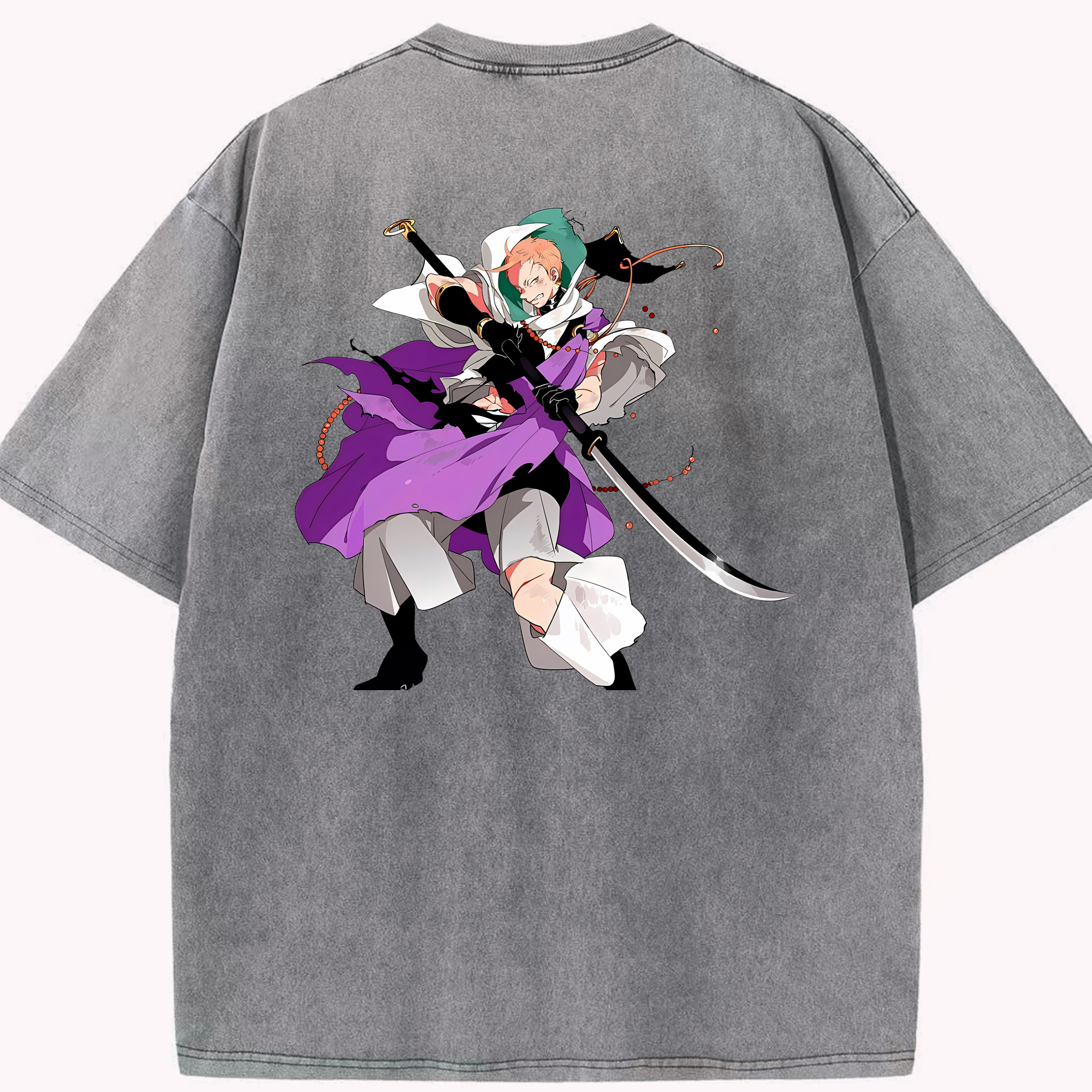 （画像用） 刀剣乱舞 Touken Ranbu 綿100% ヴィンテージ風 半袖Tシャツ（背面プリント）