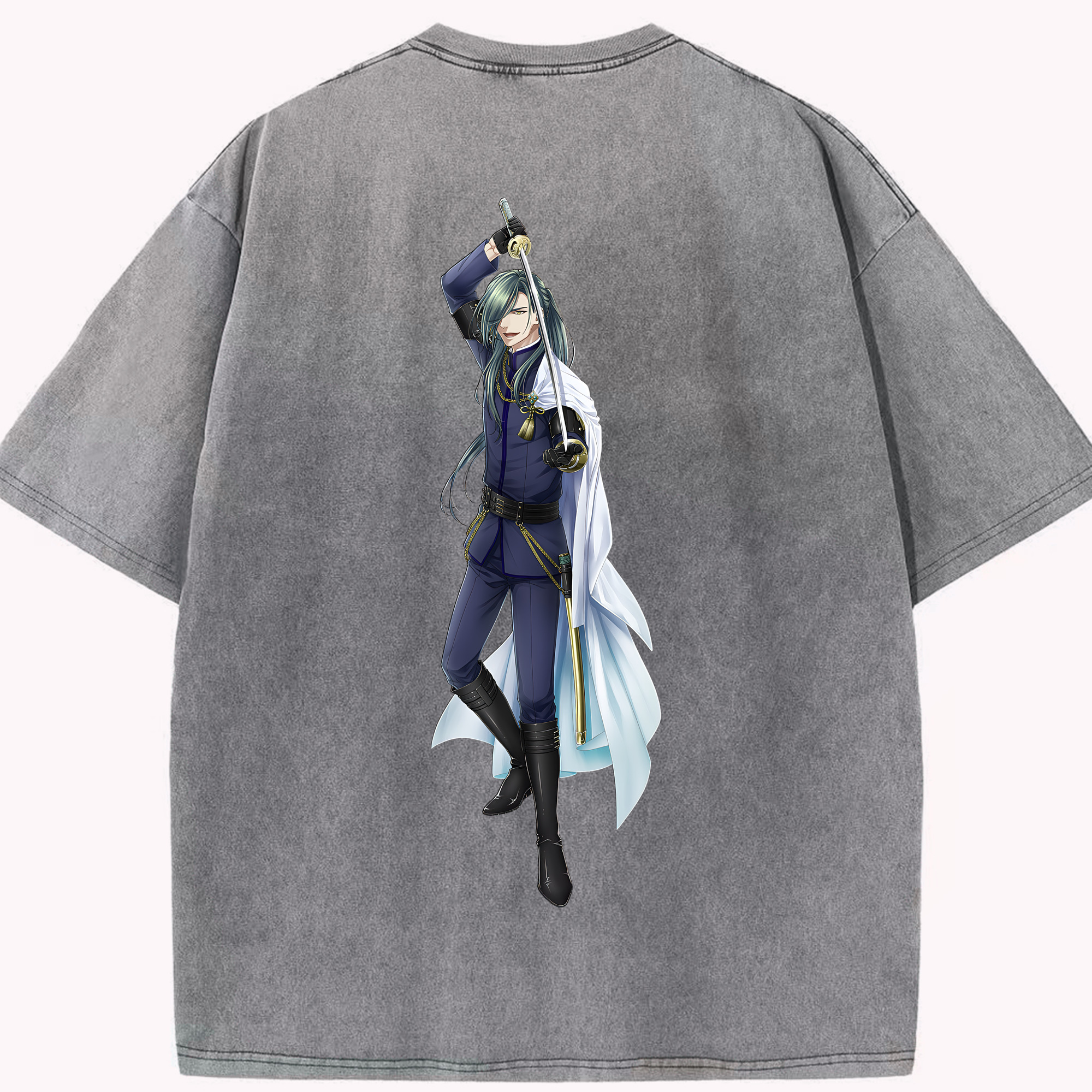（画像用） 刀剣乱舞 Touken Ranbu 綿100% ヴィンテージ風 半袖Tシャツ（背面プリント）