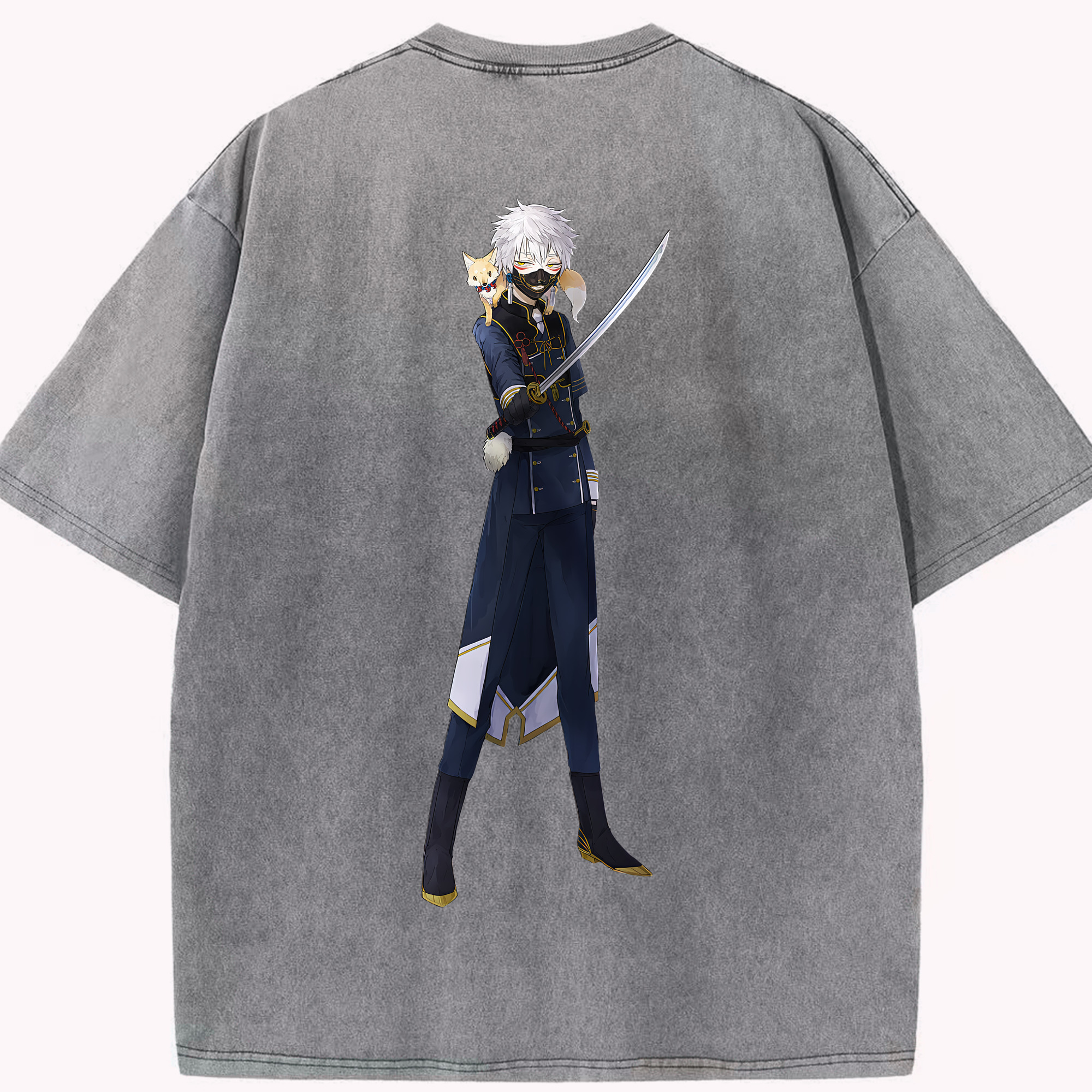 （画像用） 刀剣乱舞 Touken Ranbu 綿100% ヴィンテージ風 半袖Tシャツ（背面プリント）