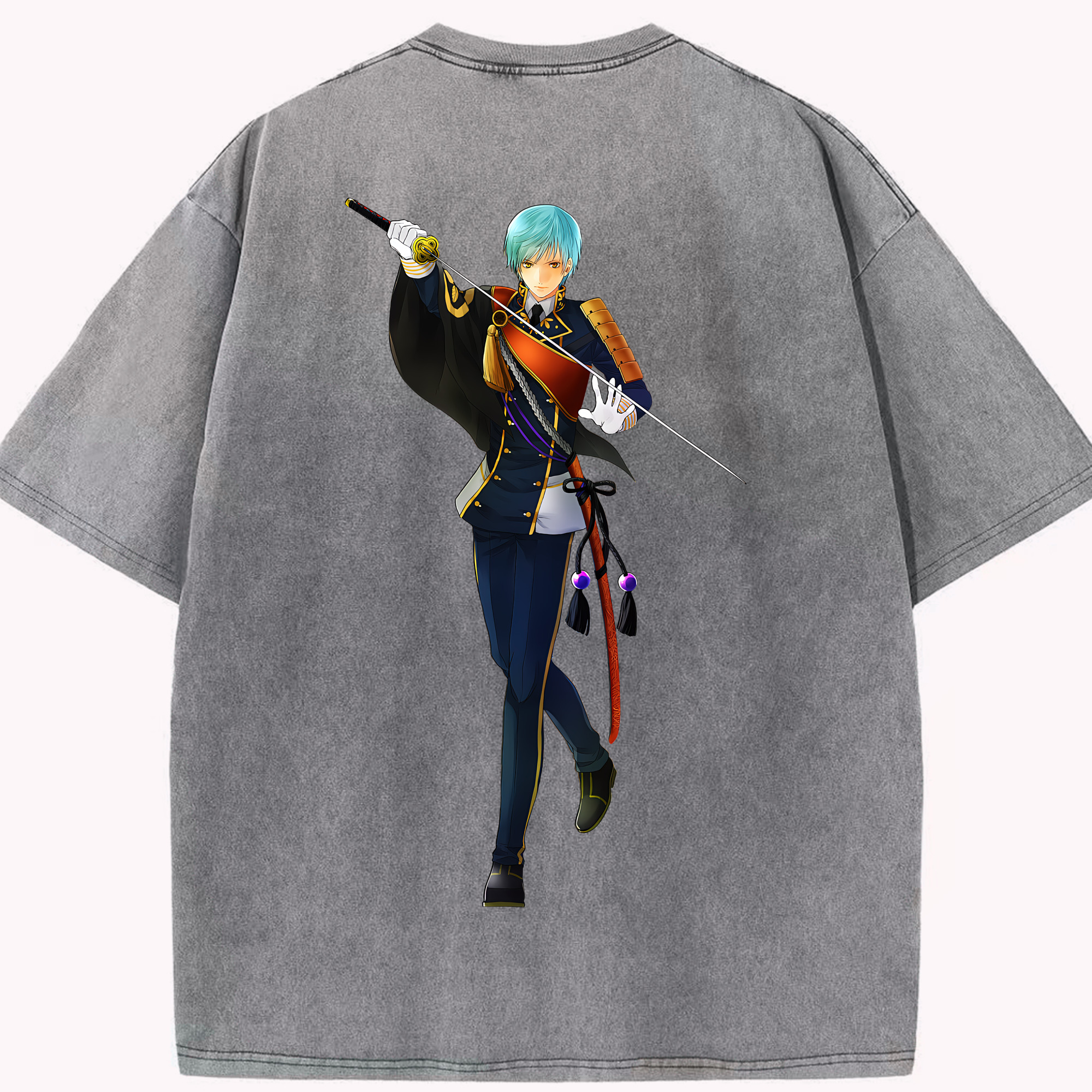（画像用） 刀剣乱舞 Touken Ranbu 綿100% ヴィンテージ風 半袖Tシャツ（背面プリント）