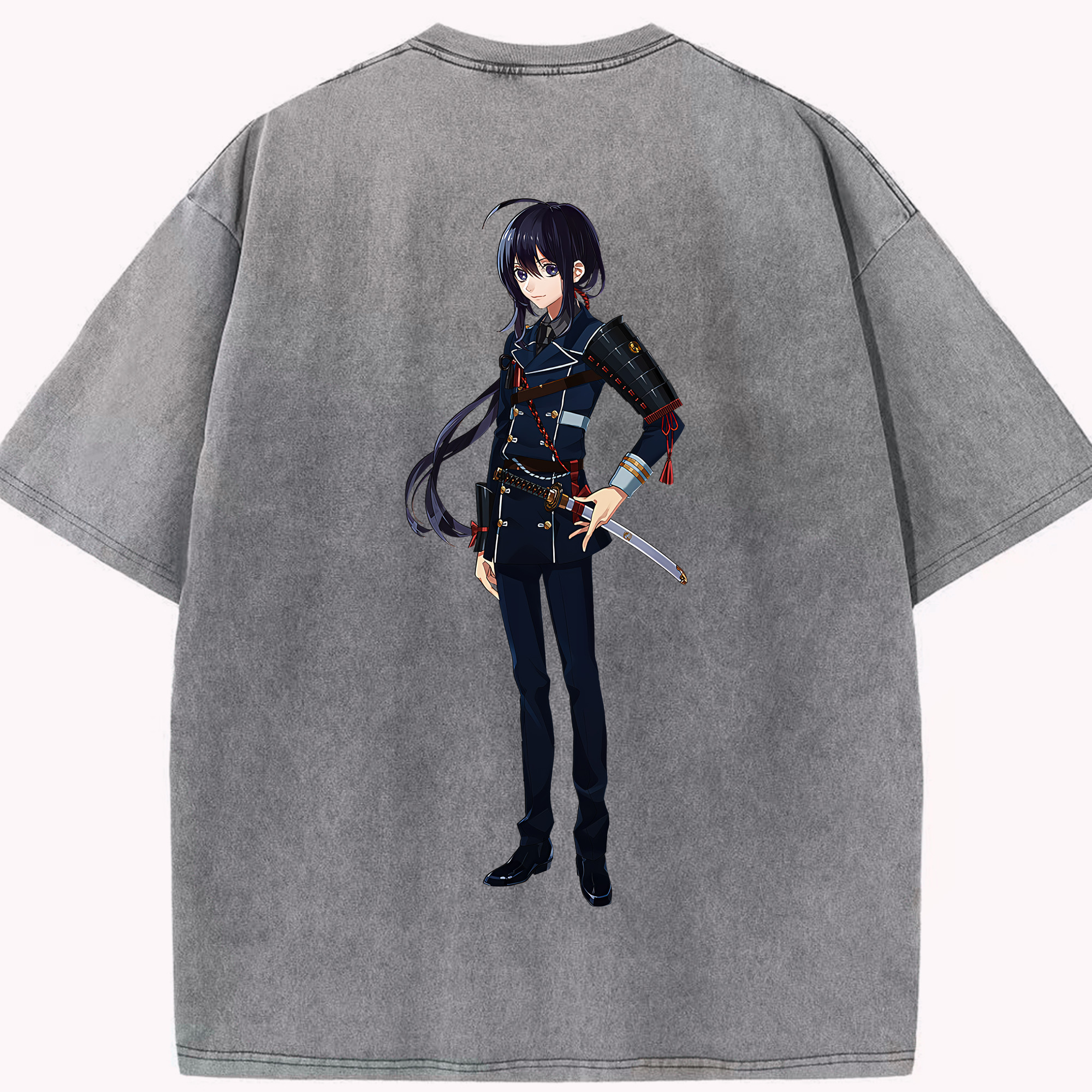 （画像用） 刀剣乱舞 Touken Ranbu 綿100% ヴィンテージ風 半袖Tシャツ（背面プリント）