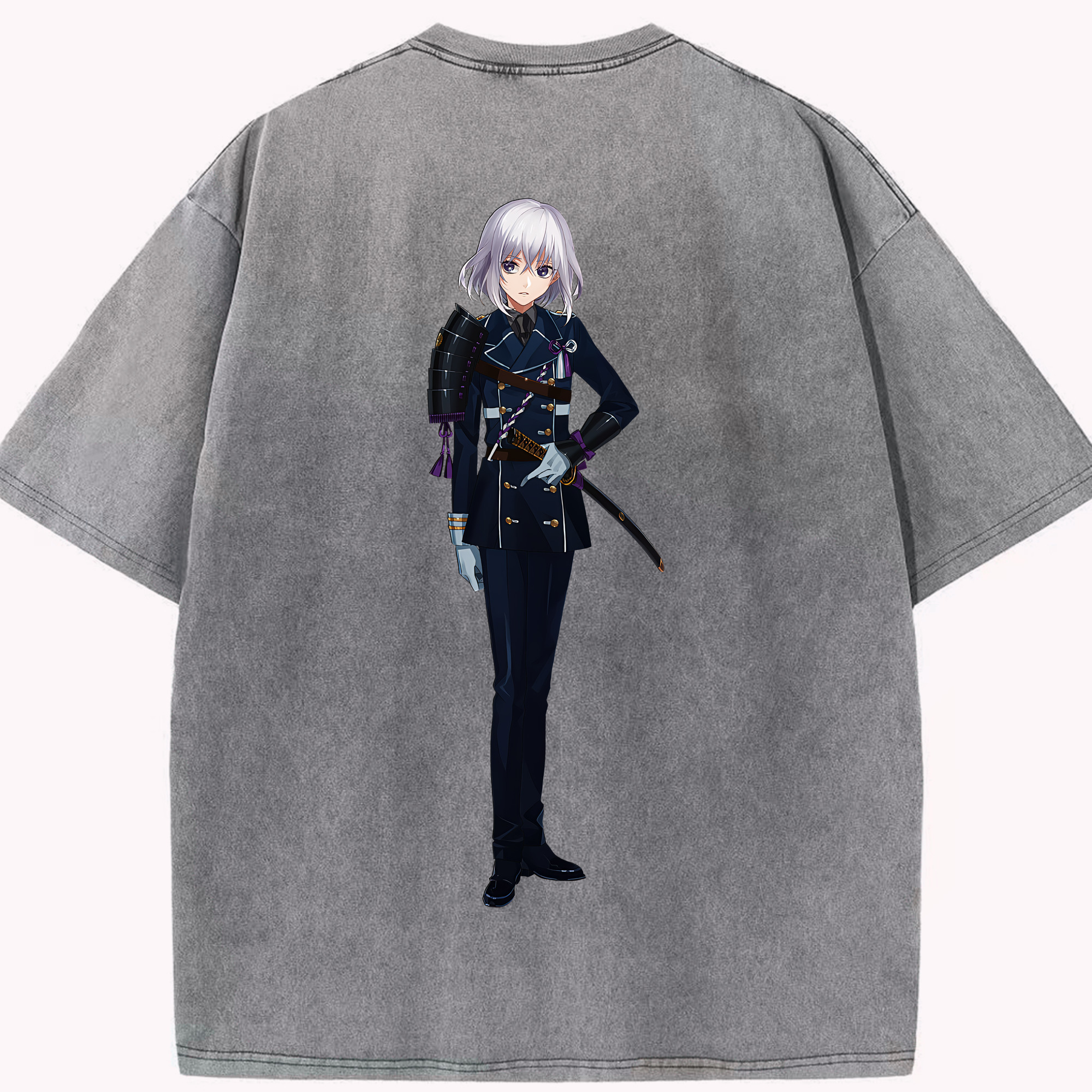 （画像用） 刀剣乱舞 Touken Ranbu 綿100% ヴィンテージ風 半袖Tシャツ（背面プリント）