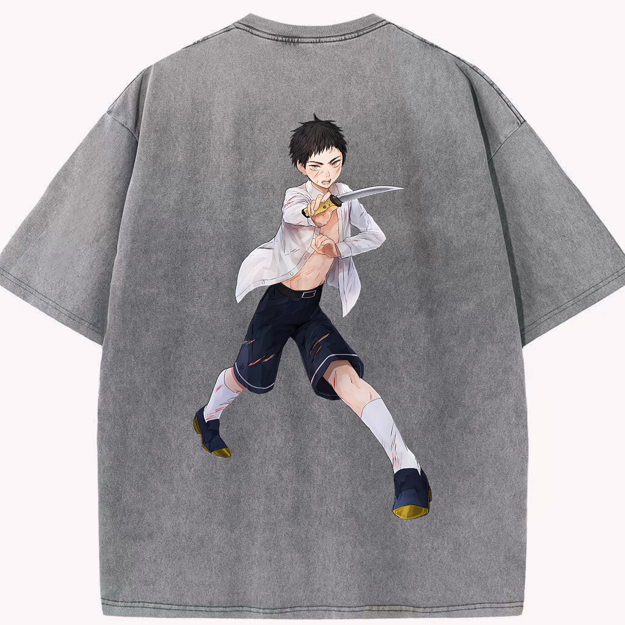 （画像用） 刀剣乱舞 Touken Ranbu 綿100% ヴィンテージ風 半袖Tシャツ（背面プリント）