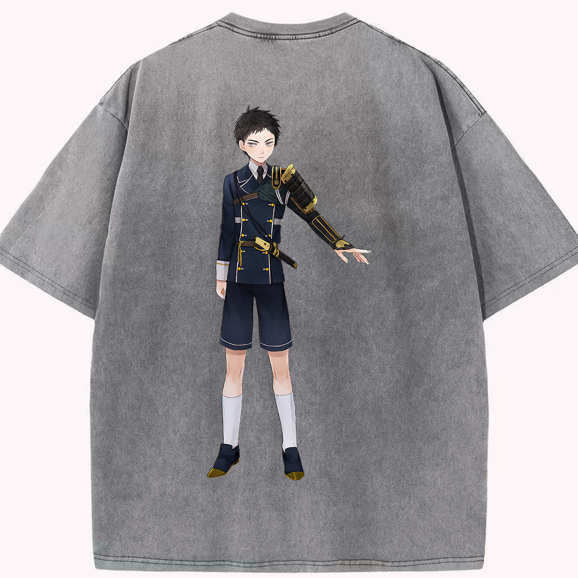 （画像用） 刀剣乱舞 Touken Ranbu 綿100% ヴィンテージ風 半袖Tシャツ（背面プリント）