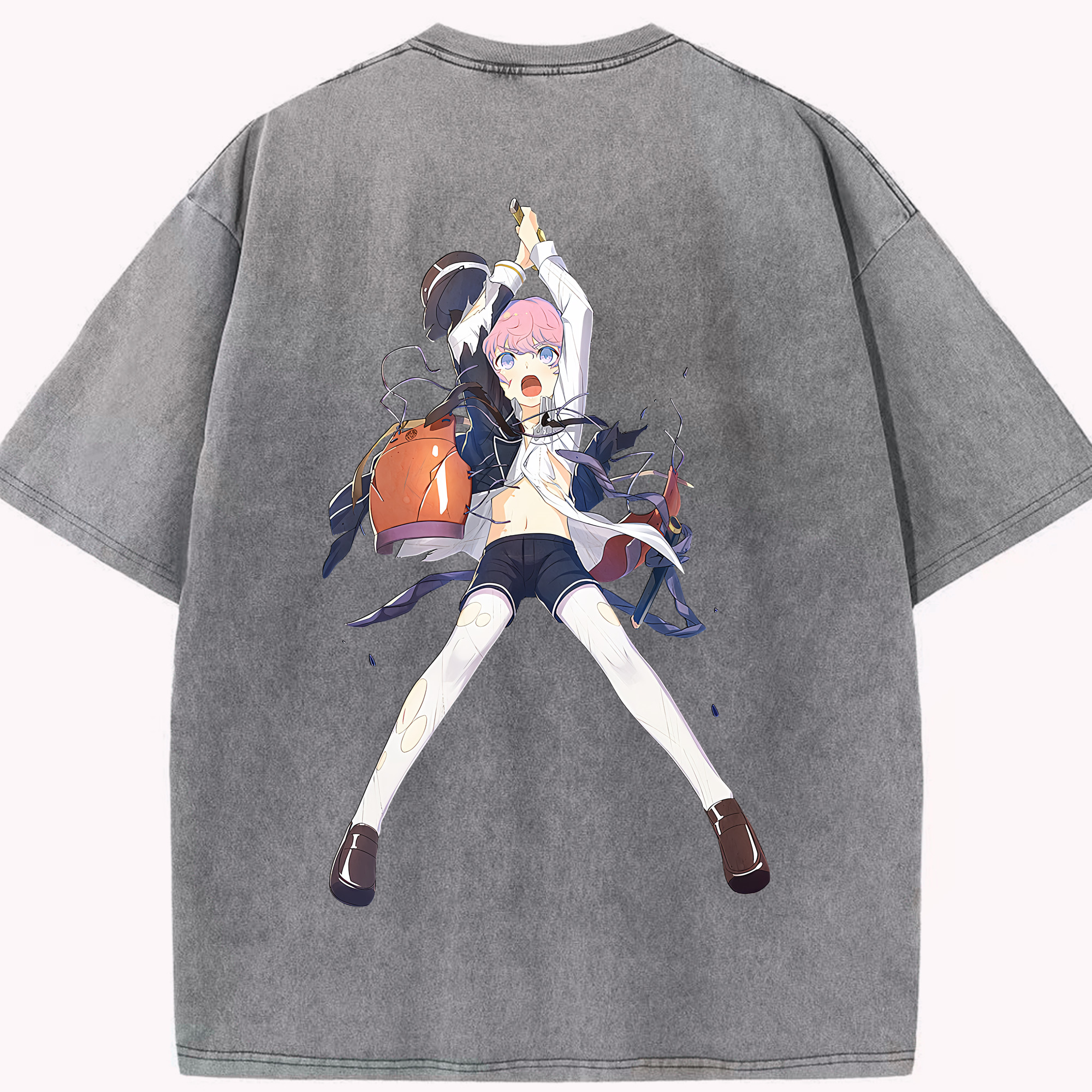 （画像用） 刀剣乱舞 Touken Ranbu 綿100% ヴィンテージ風 半袖Tシャツ（背面プリント）