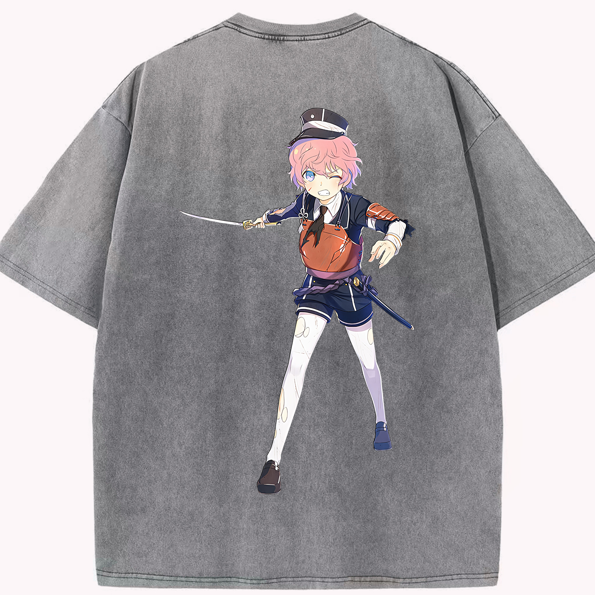 （画像用） 刀剣乱舞 Touken Ranbu 綿100% ヴィンテージ風 半袖Tシャツ（背面プリント）