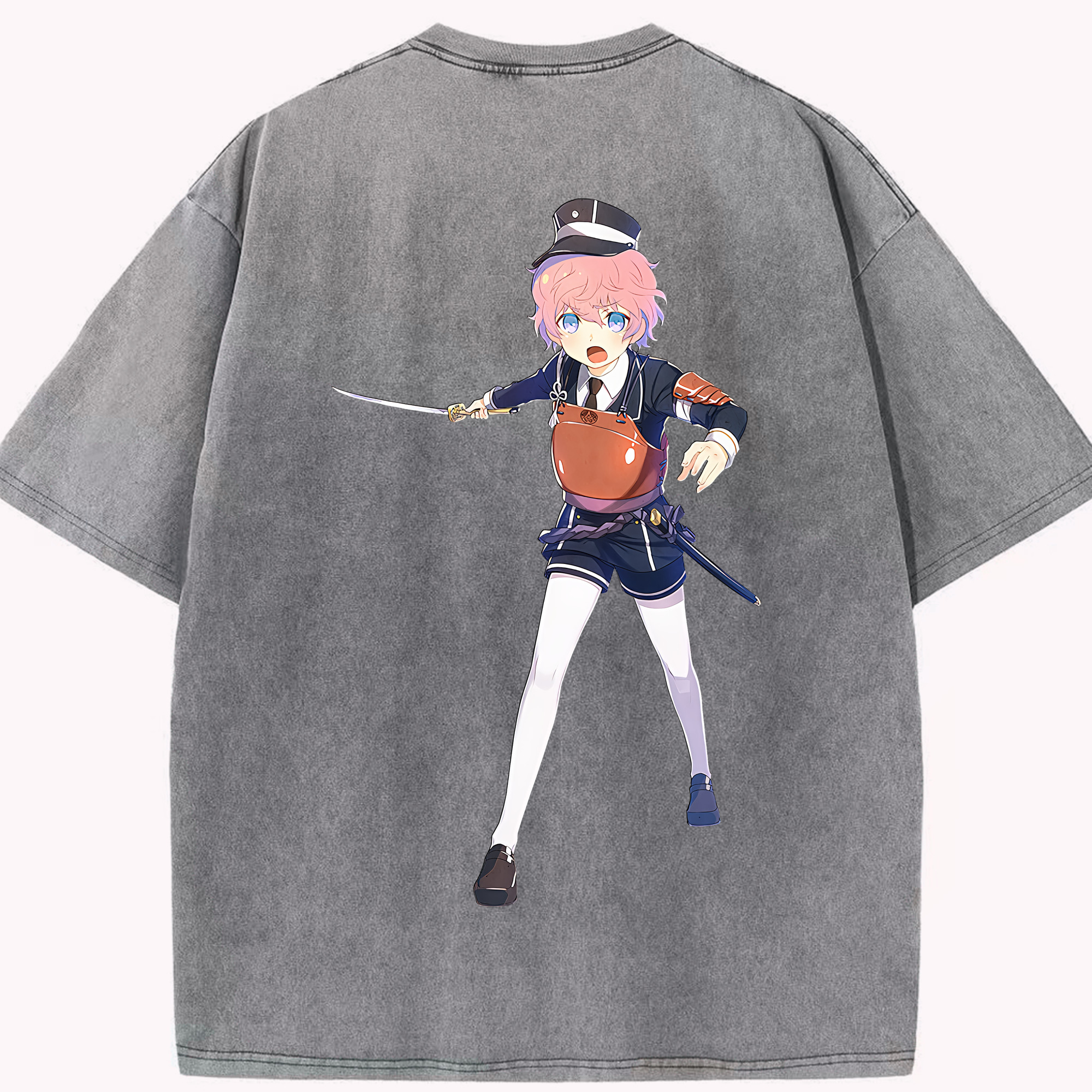 （画像用） 刀剣乱舞 Touken Ranbu 綿100% ヴィンテージ風 半袖Tシャツ（背面プリント）