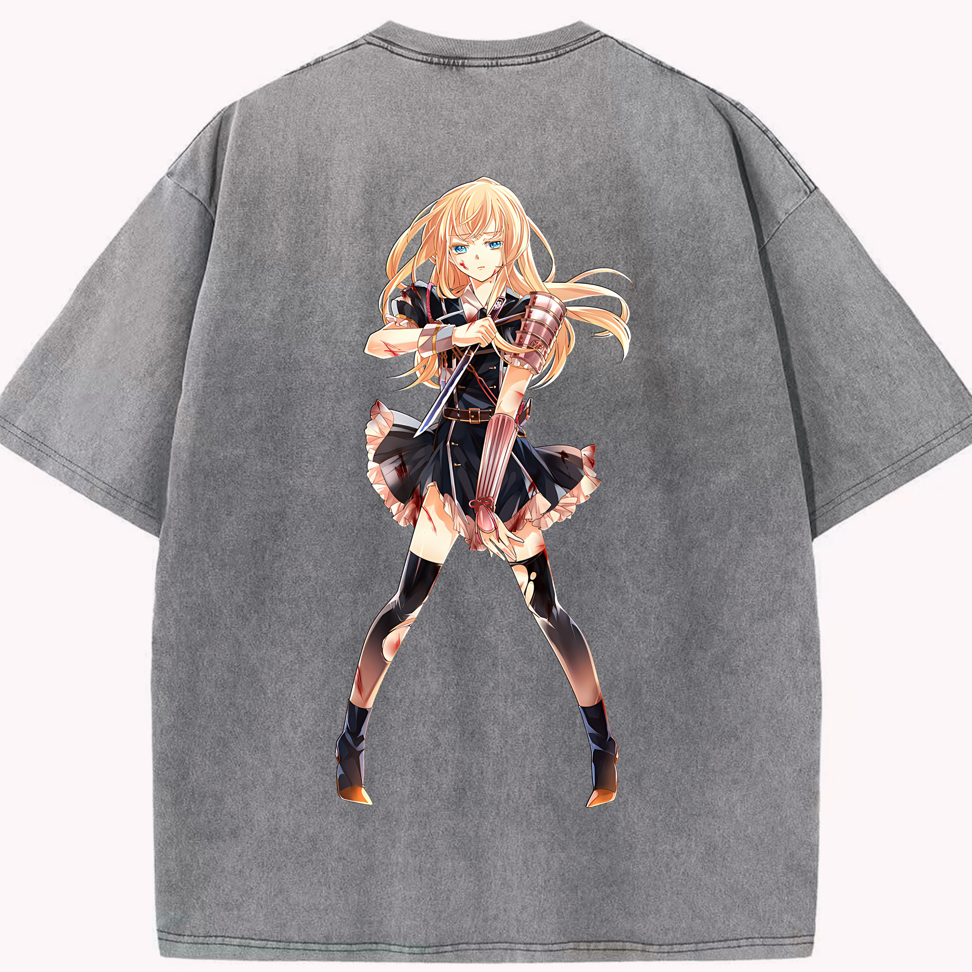 （画像用） 刀剣乱舞 Touken Ranbu 綿100% ヴィンテージ風 半袖Tシャツ（背面プリント）