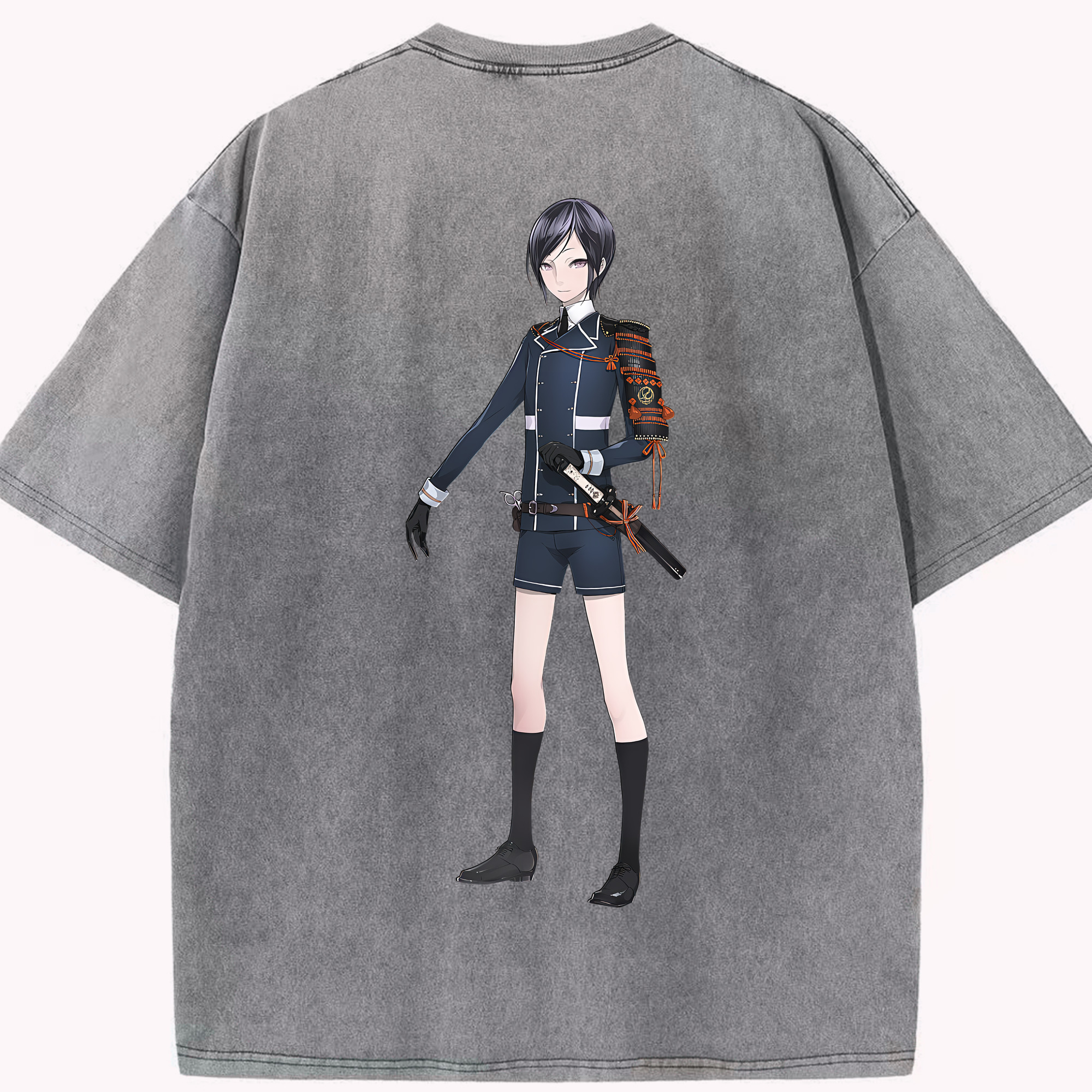 （画像用） 刀剣乱舞 Touken Ranbu 綿100% ヴィンテージ風 半袖Tシャツ（背面プリント）