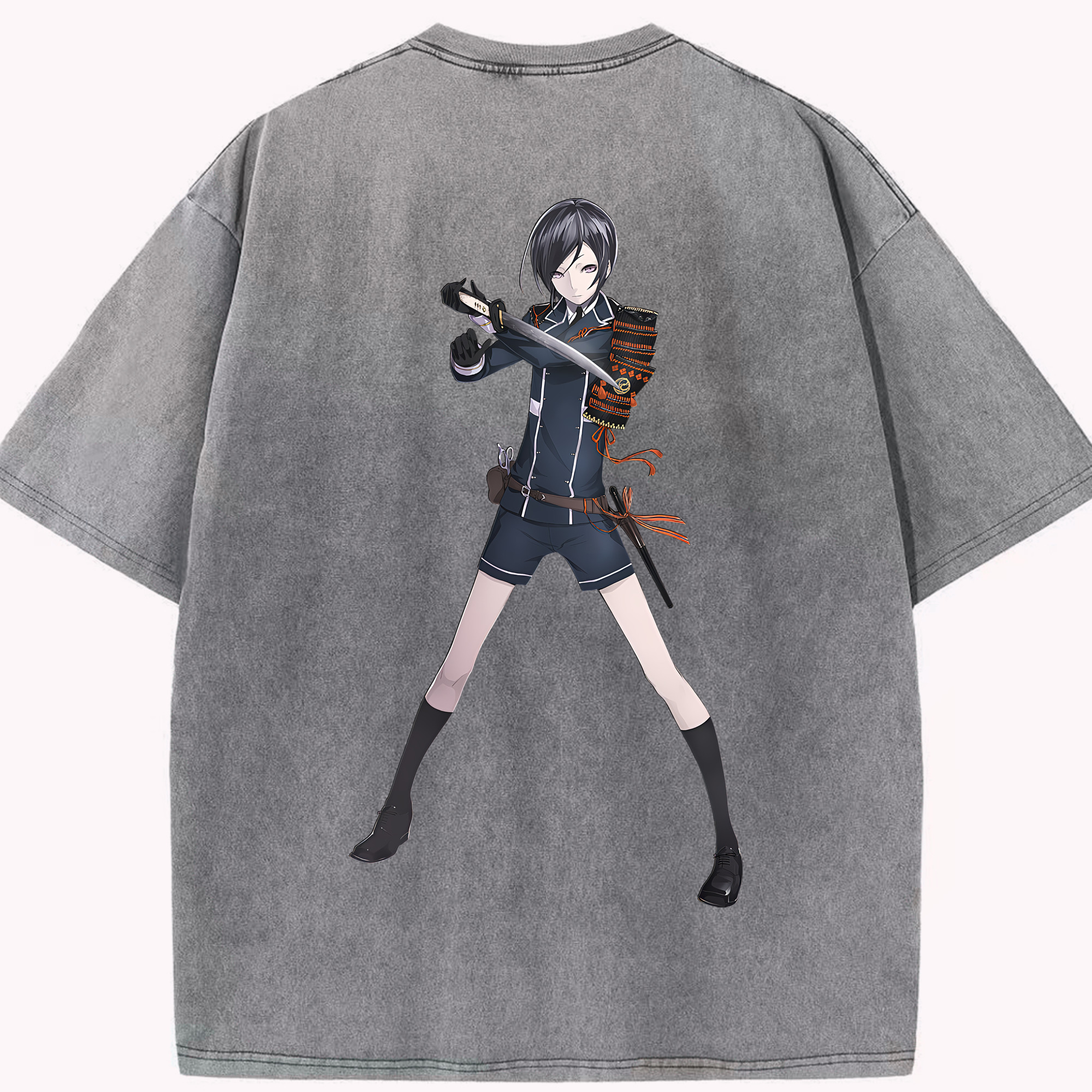 （画像用） 刀剣乱舞 Touken Ranbu 綿100% ヴィンテージ風 半袖Tシャツ（背面プリント）