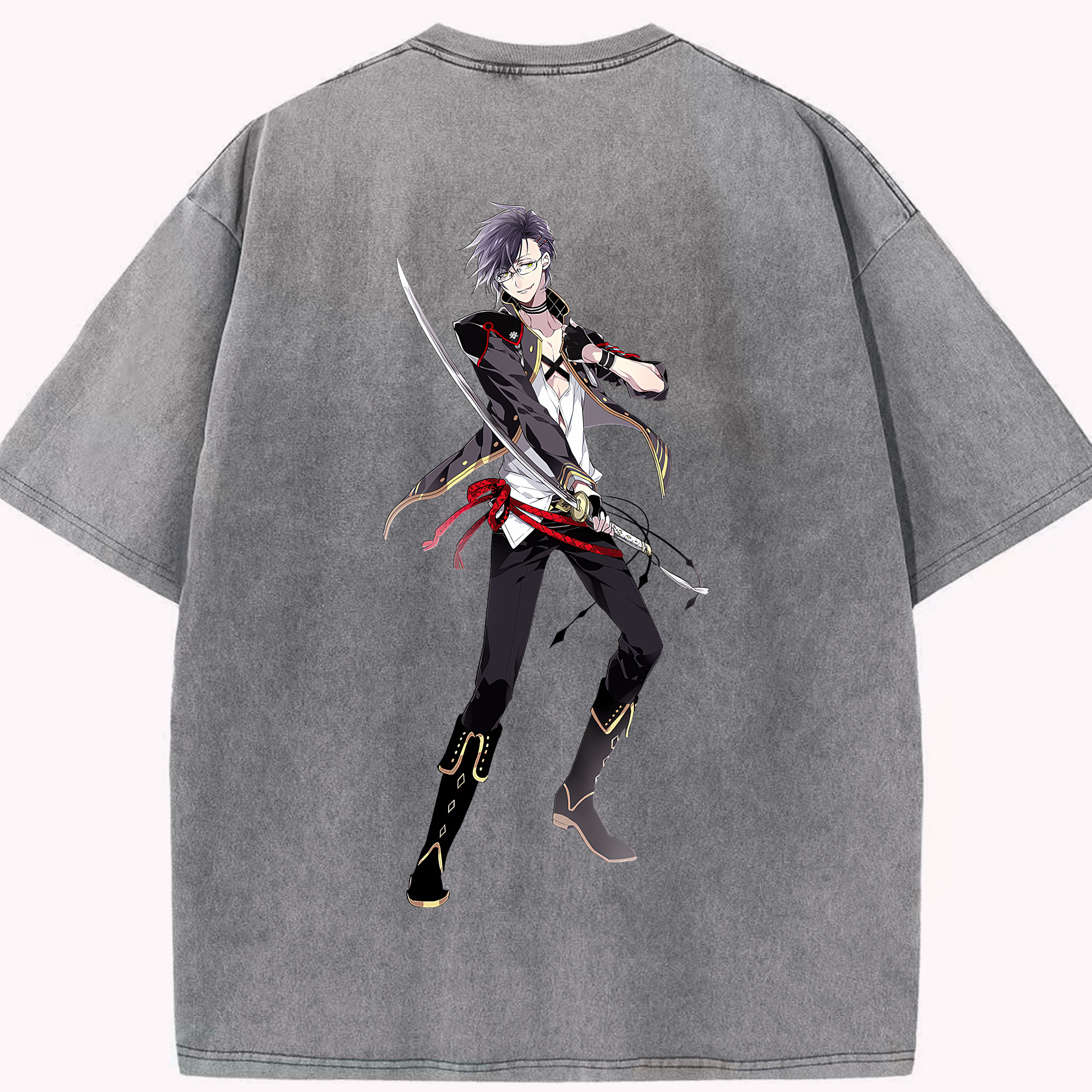 （画像用） 刀剣乱舞 Touken Ranbu 綿100% ヴィンテージ風 半袖Tシャツ（背面プリント）