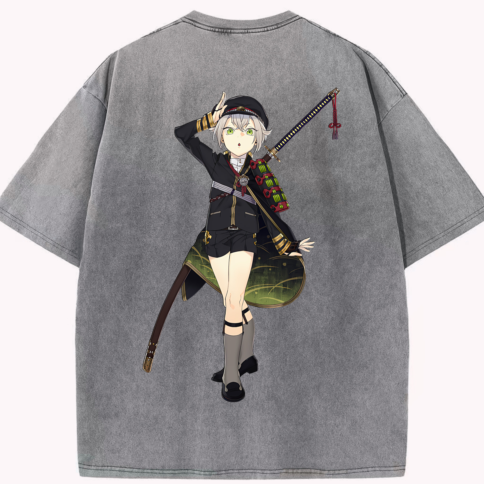 （画像用） 刀剣乱舞 Touken Ranbu 綿100% ヴィンテージ風 半袖Tシャツ（背面プリント）