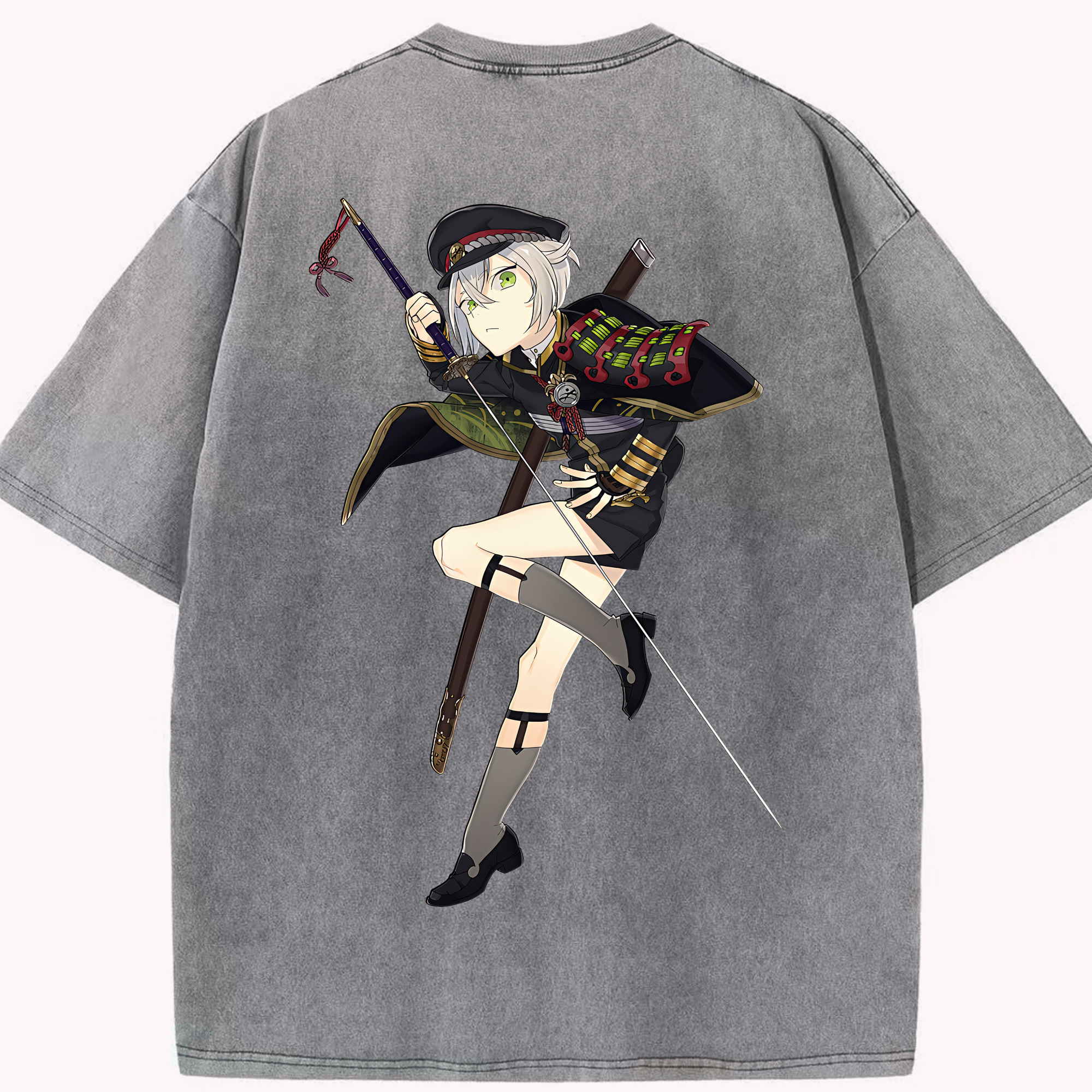 （画像用） 刀剣乱舞 Touken Ranbu 綿100% ヴィンテージ風 半袖Tシャツ（背面プリント）
