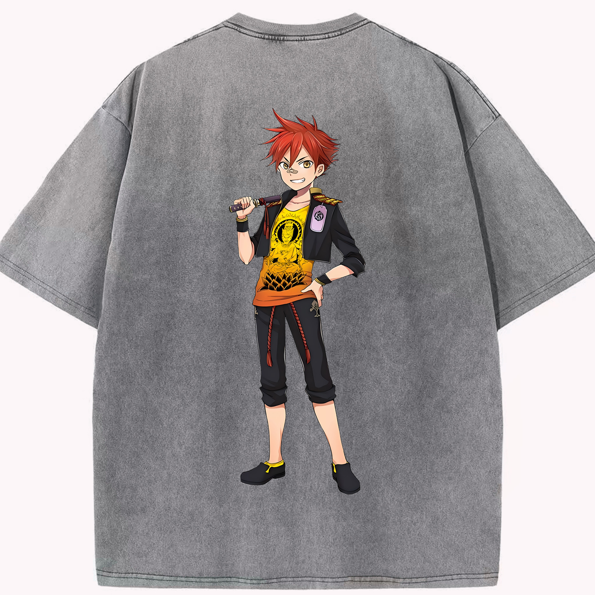 （画像用） 刀剣乱舞 Touken Ranbu 綿100% ヴィンテージ風 半袖Tシャツ（背面プリント）