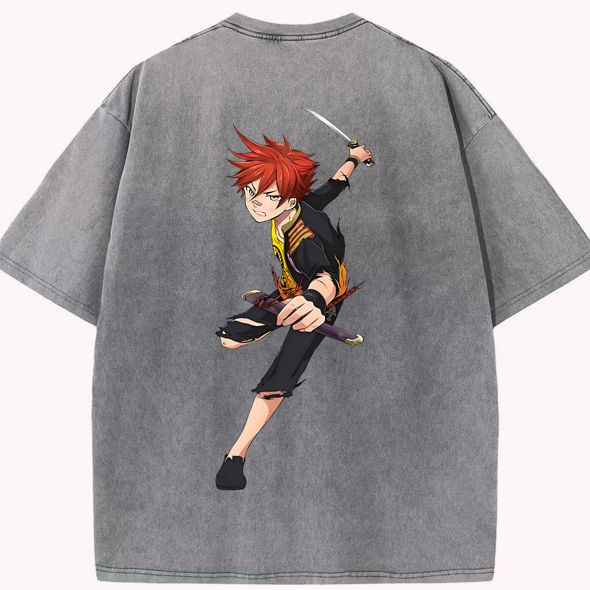 （画像用） 刀剣乱舞 Touken Ranbu 綿100% ヴィンテージ風 半袖Tシャツ（背面プリント）
