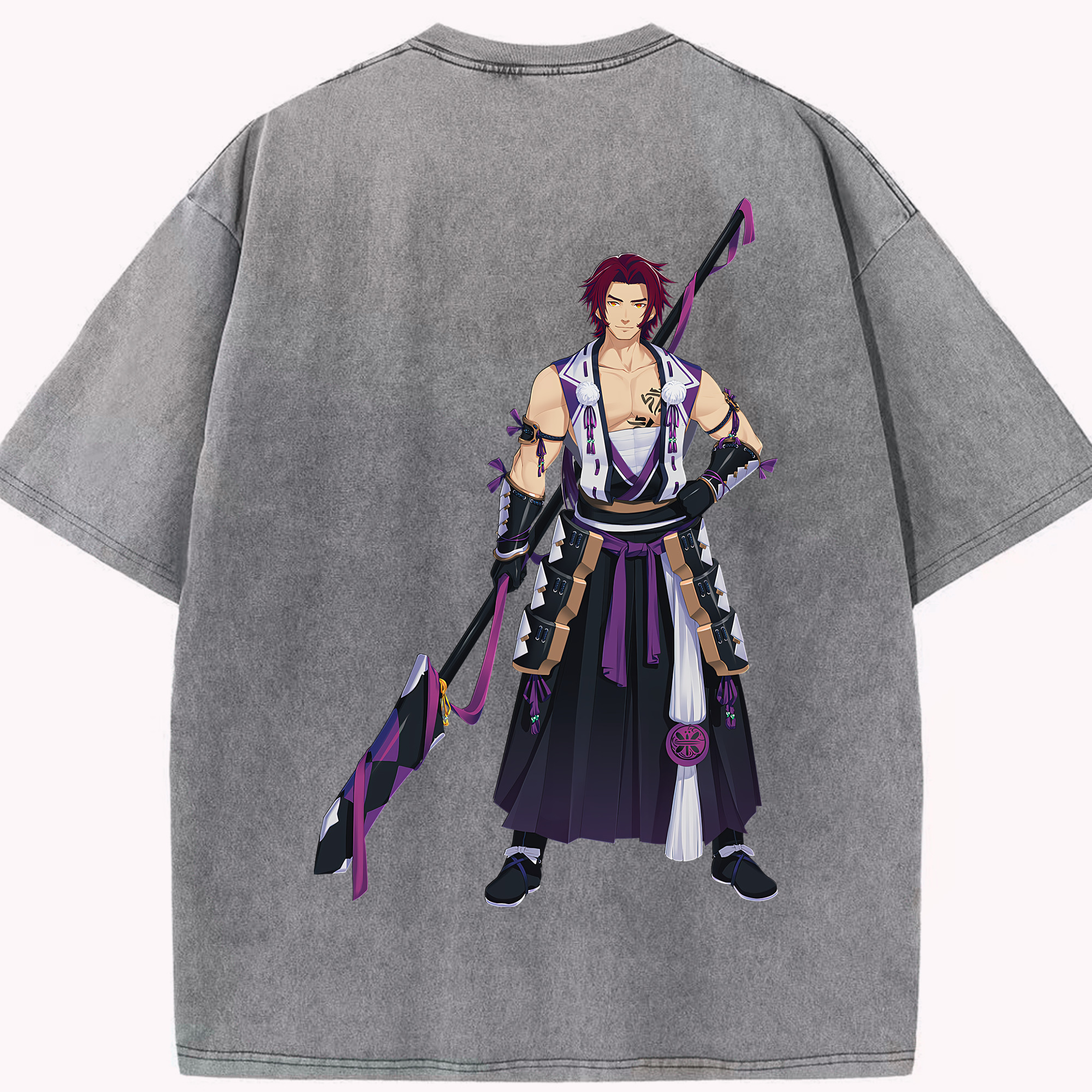 （画像用） 刀剣乱舞 Touken Ranbu 綿100% ヴィンテージ風 半袖Tシャツ（背面プリント）