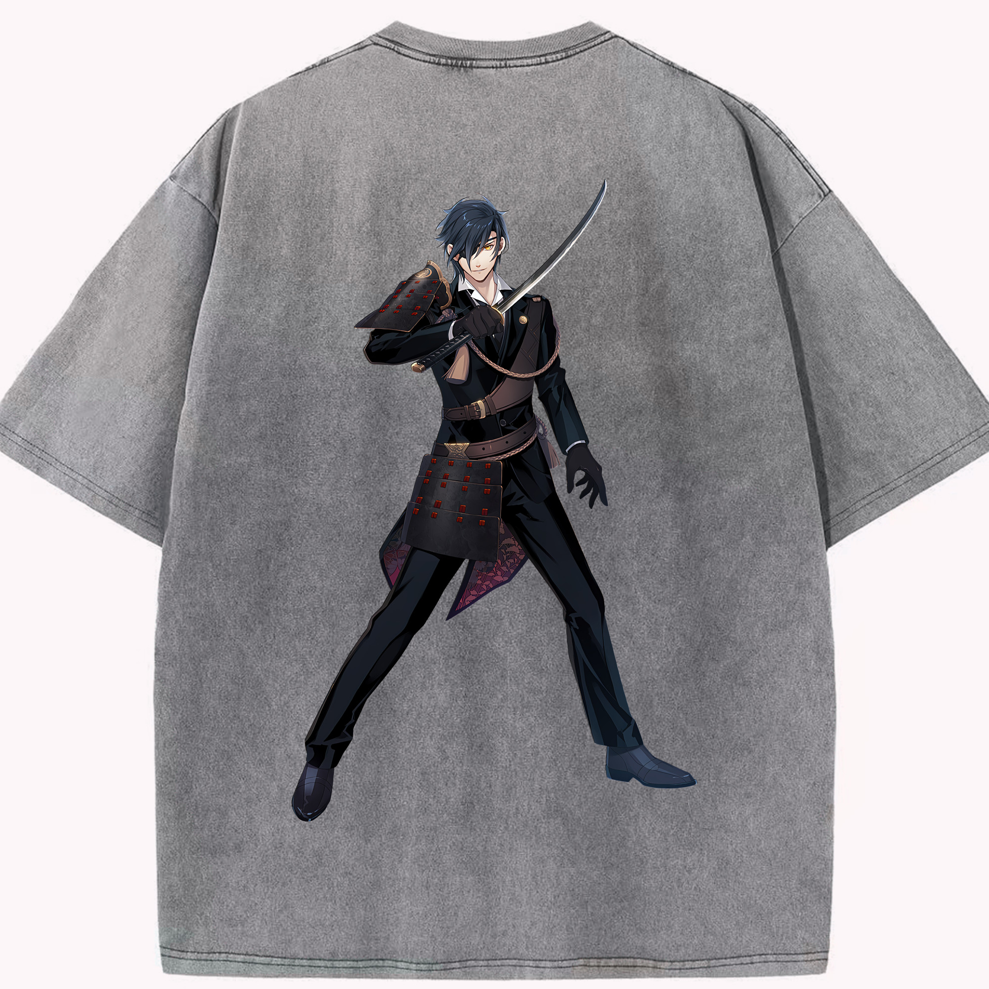 （画像用） 刀剣乱舞 Touken Ranbu 綿100% ヴィンテージ風 半袖Tシャツ（背面プリント）