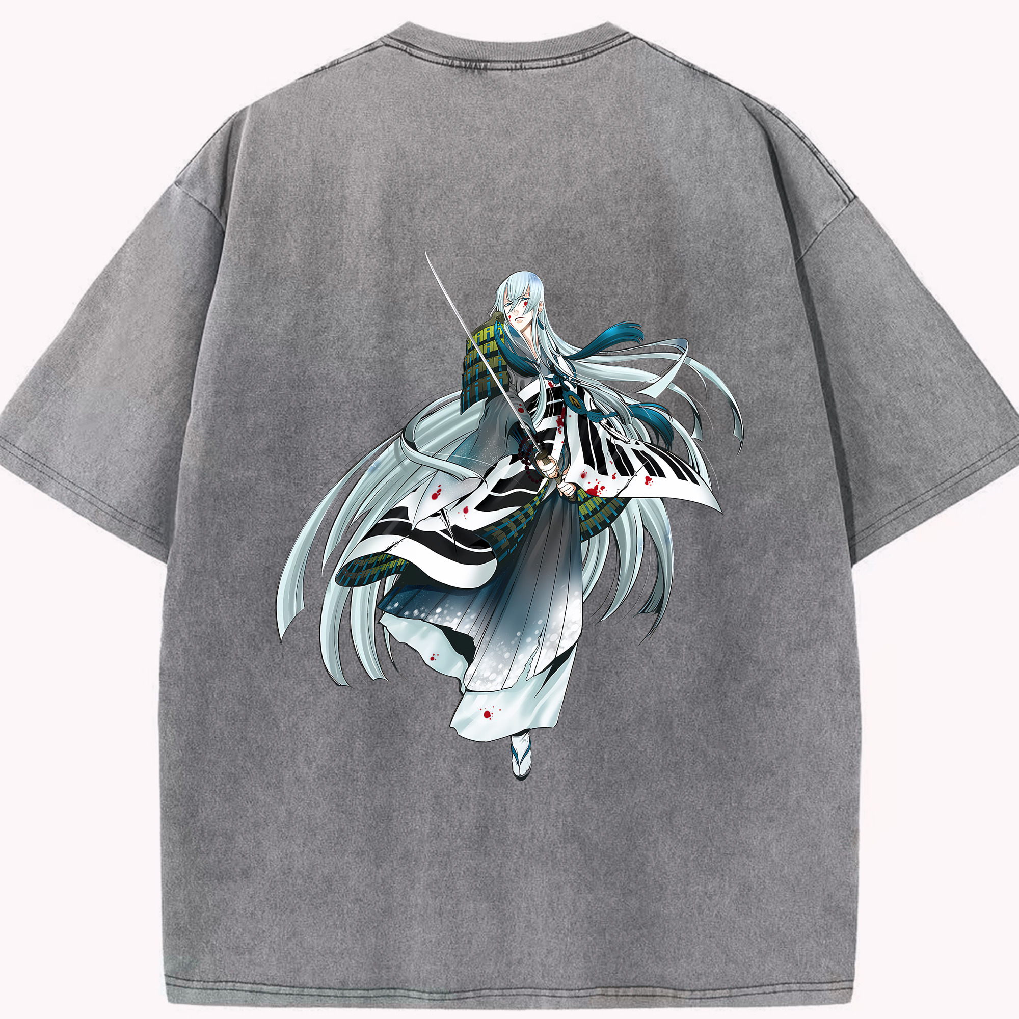 （画像用） 刀剣乱舞 Touken Ranbu 綿100% ヴィンテージ風 半袖Tシャツ（背面プリント）